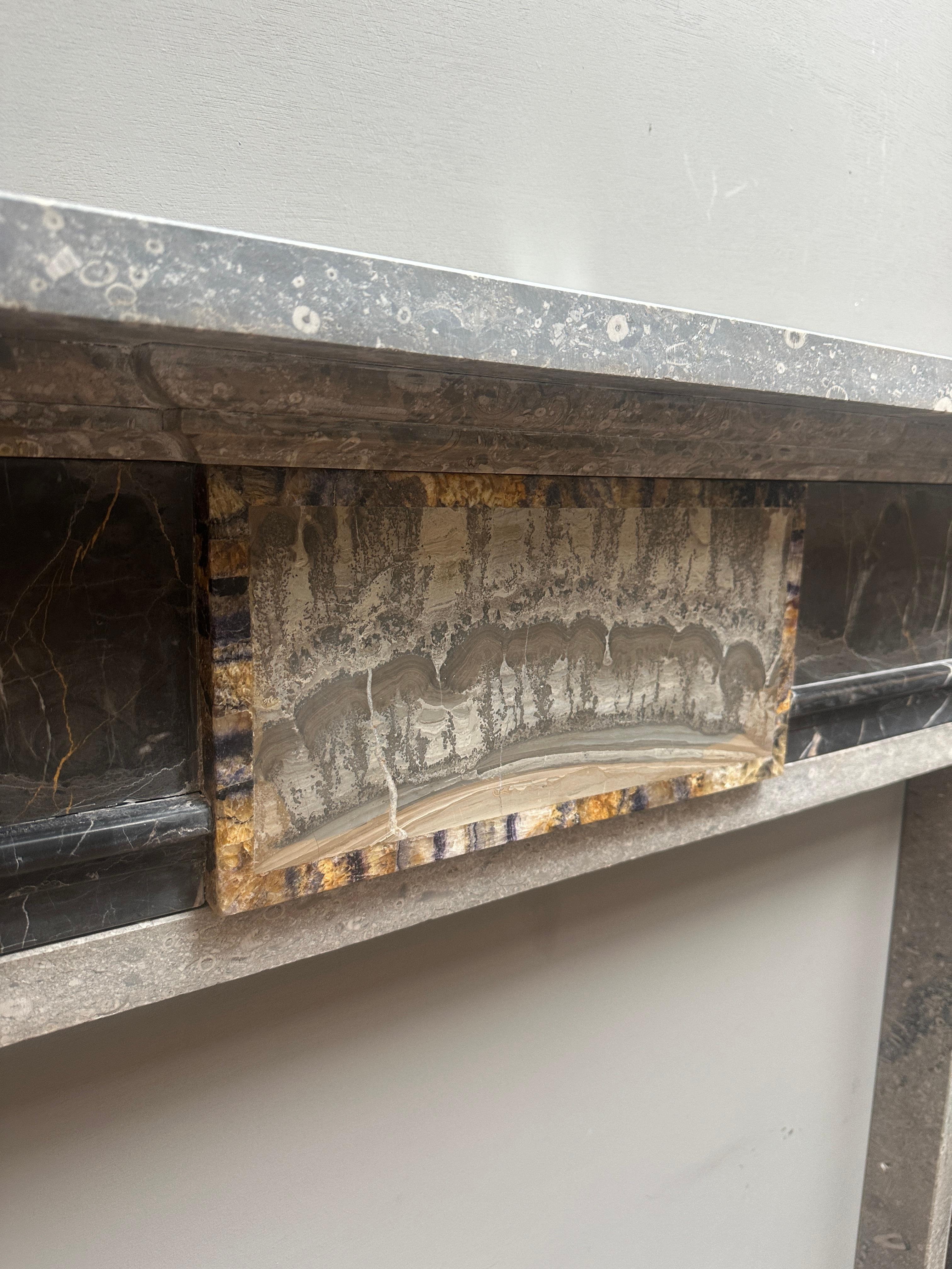 An English Specimen Marble George III Style Fireplace Mantel For Sale 3
