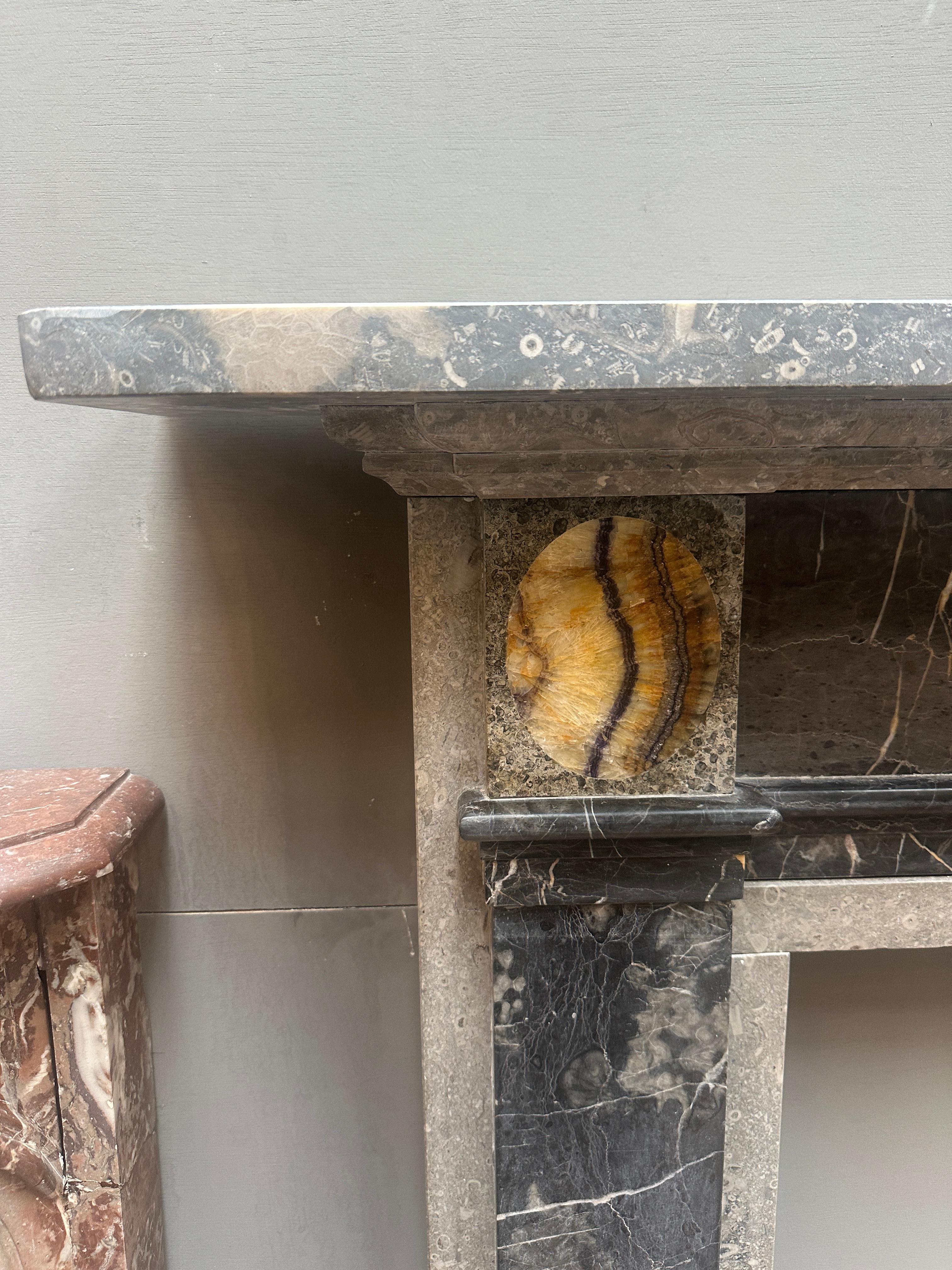 An English Specimen Marble George III Style Fireplace Mantel For Sale 4