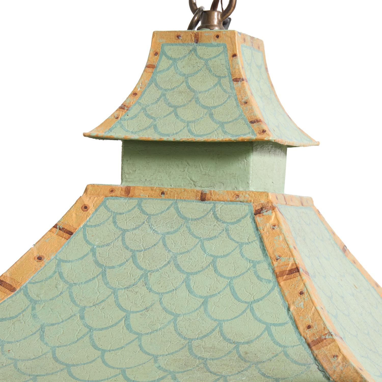 Chinoiserie An English Tole Pagoda Form Lantern