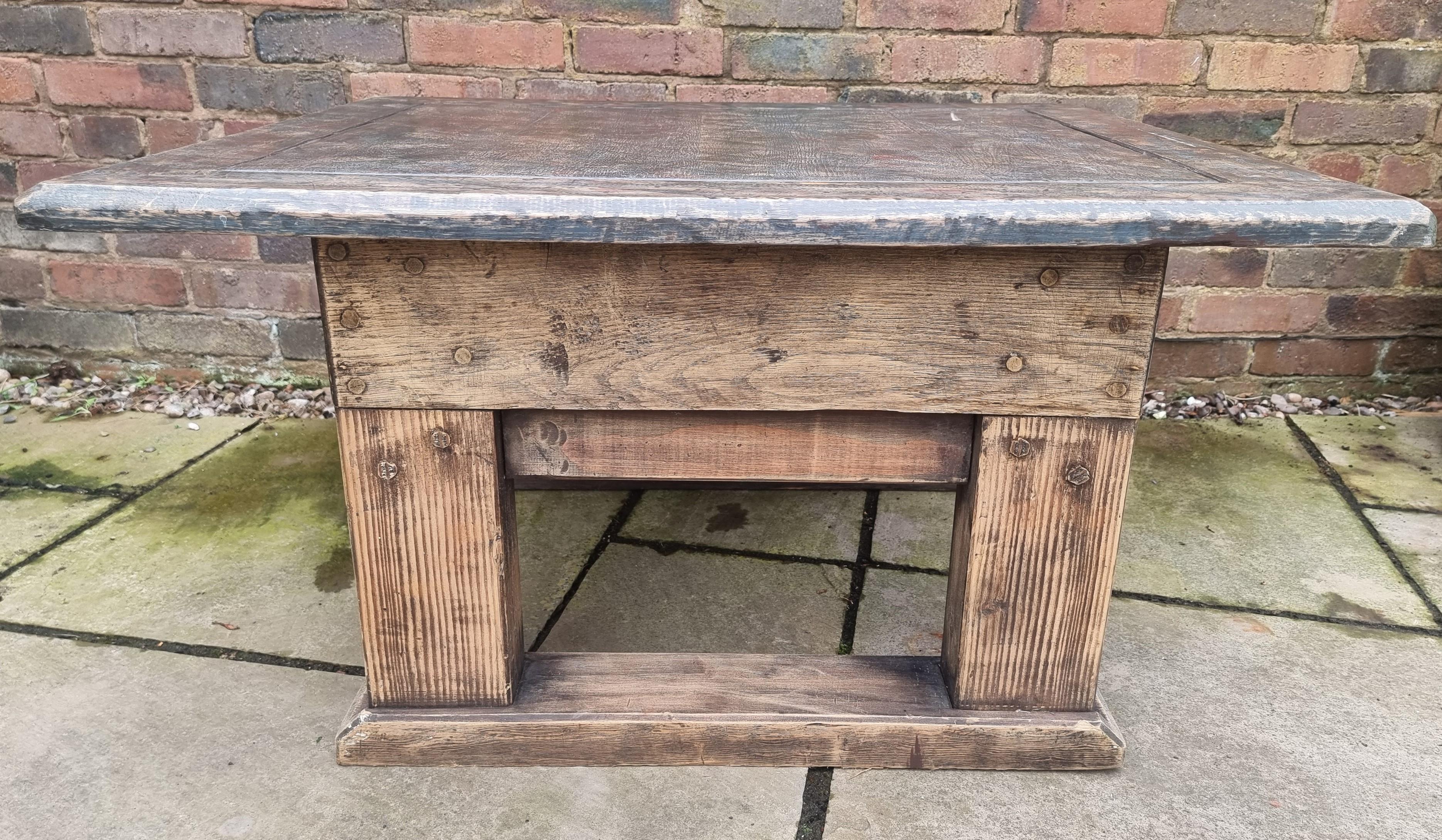 Edwardian An English coffee or low table made in a rustic style, circa 1910 For Sale
