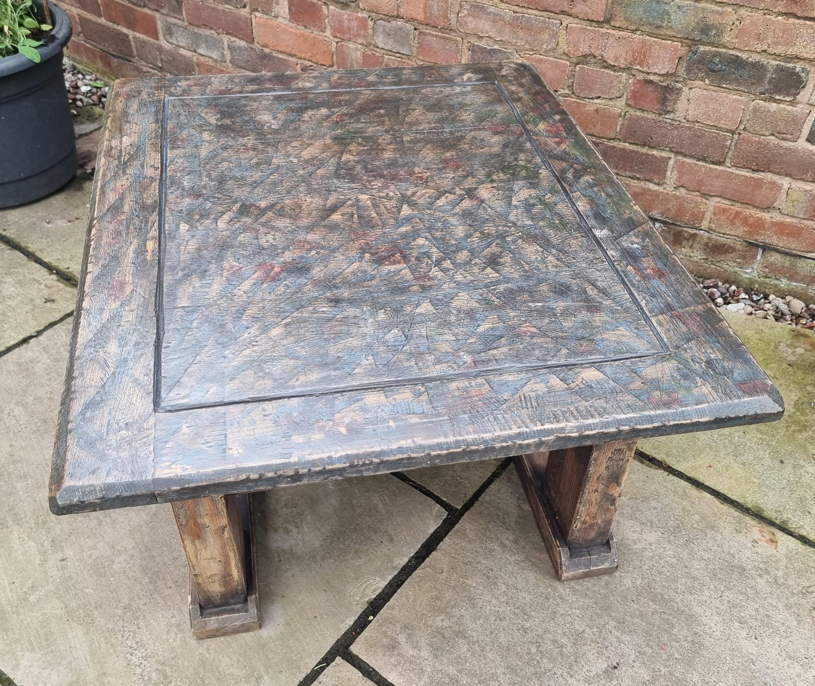 An English coffee or low table made in a rustic style, circa 1910 For Sale 1