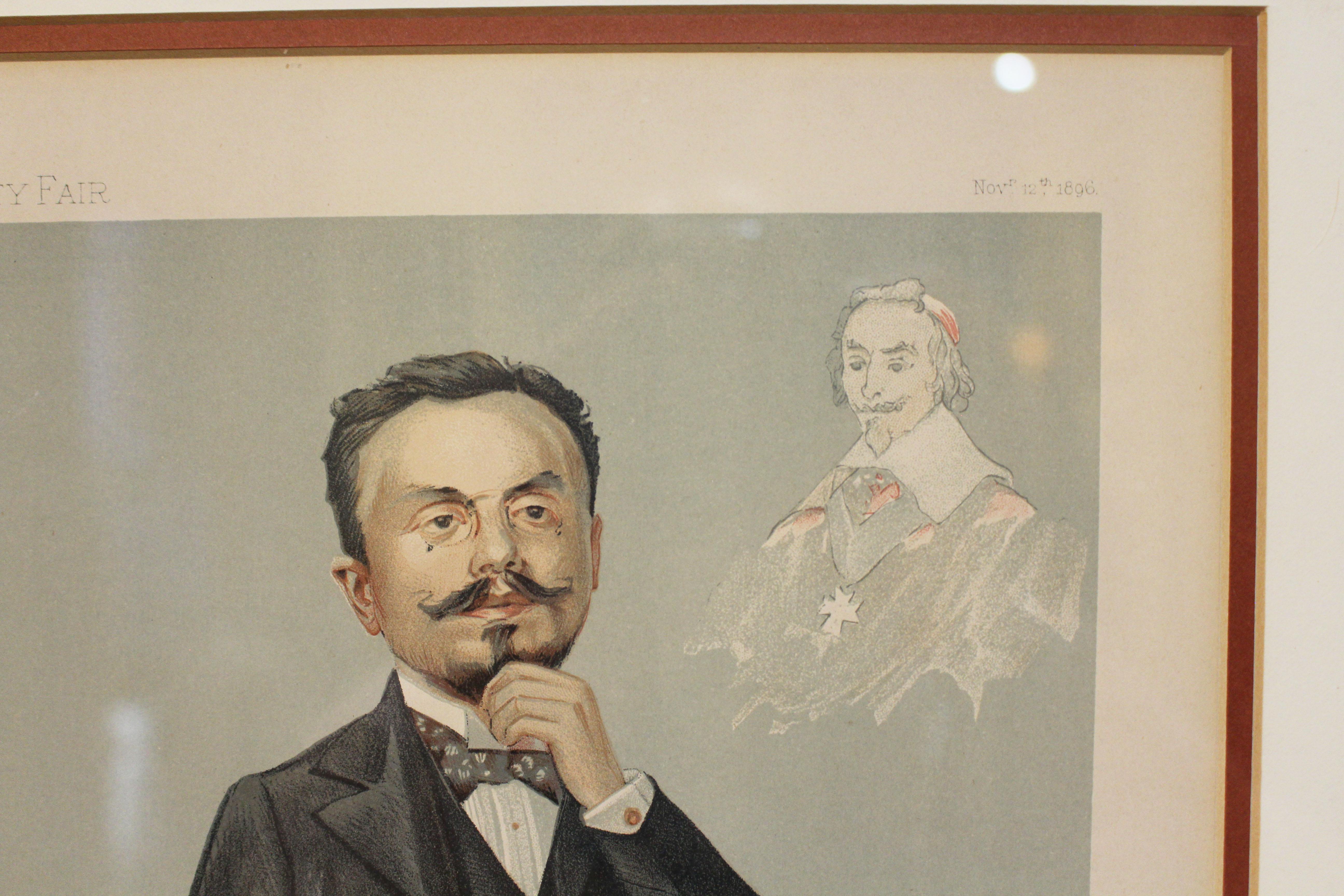 Vittoriano Una cromolitografia inglese di Vanity Fair di Gabriel Hanotaux di Guth in vendita