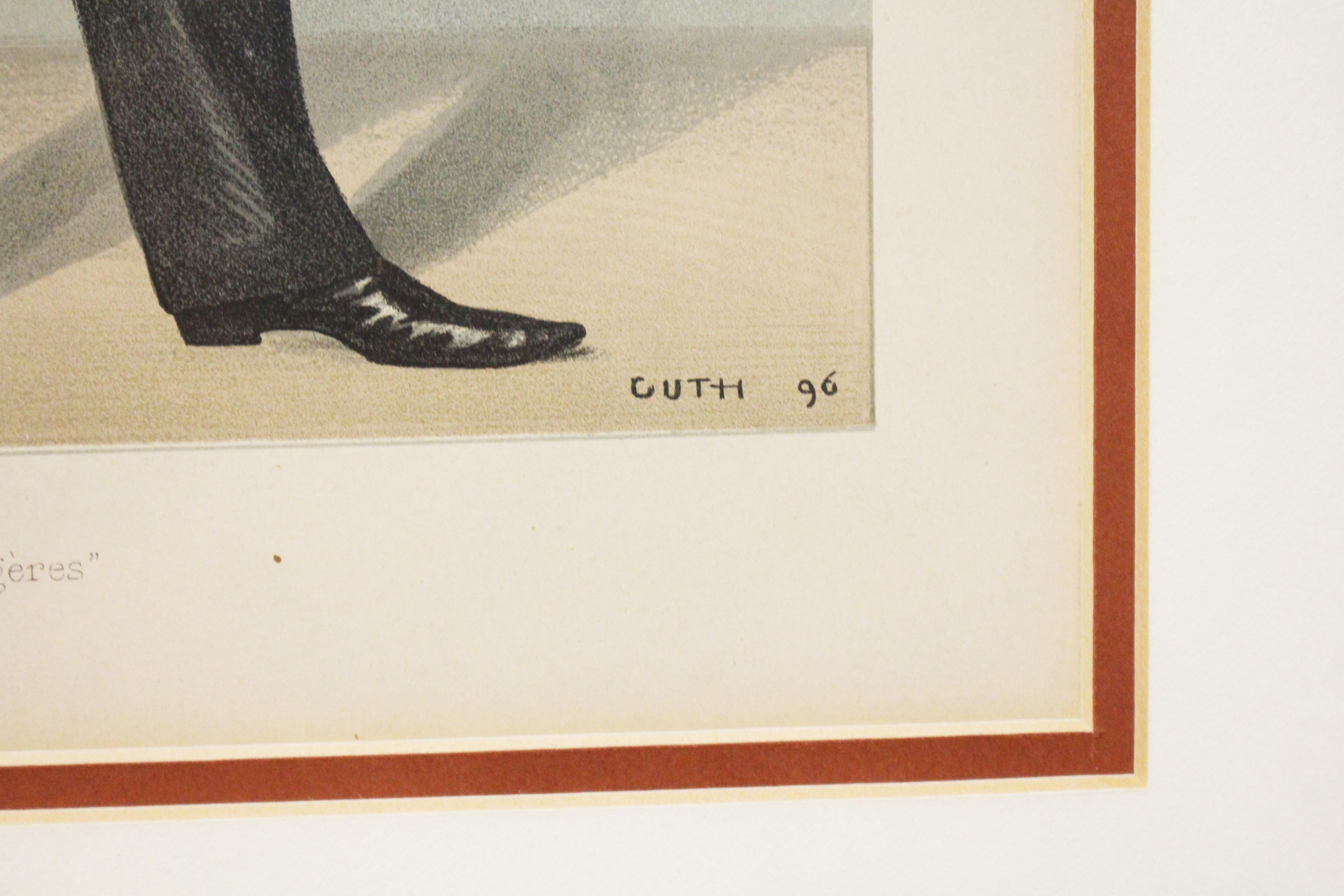 XIX secolo Una cromolitografia inglese di Vanity Fair di Gabriel Hanotaux di Guth in vendita