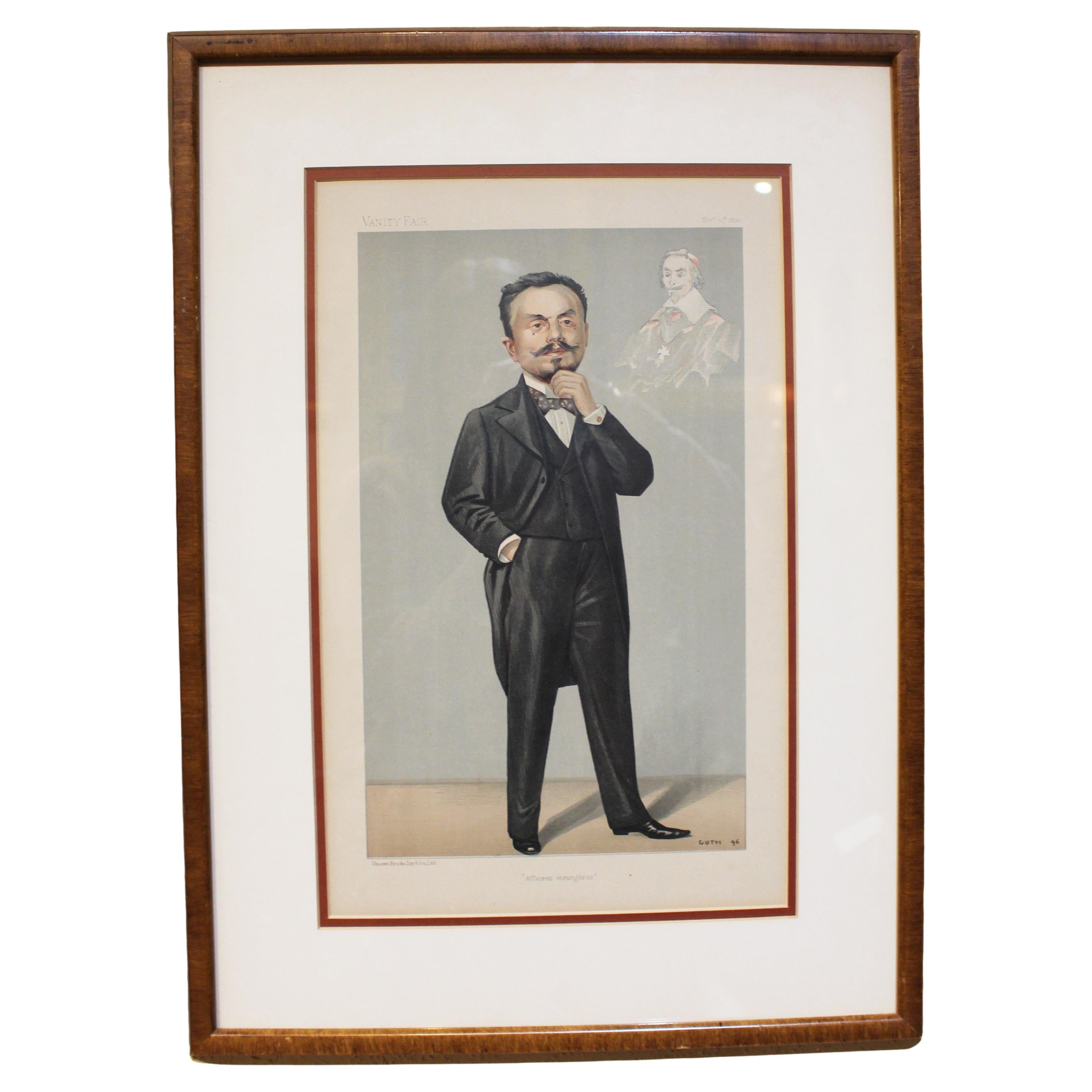 Eine englische Vanity Fair Chromolithographie von Gabriel Hanotaux von Guth