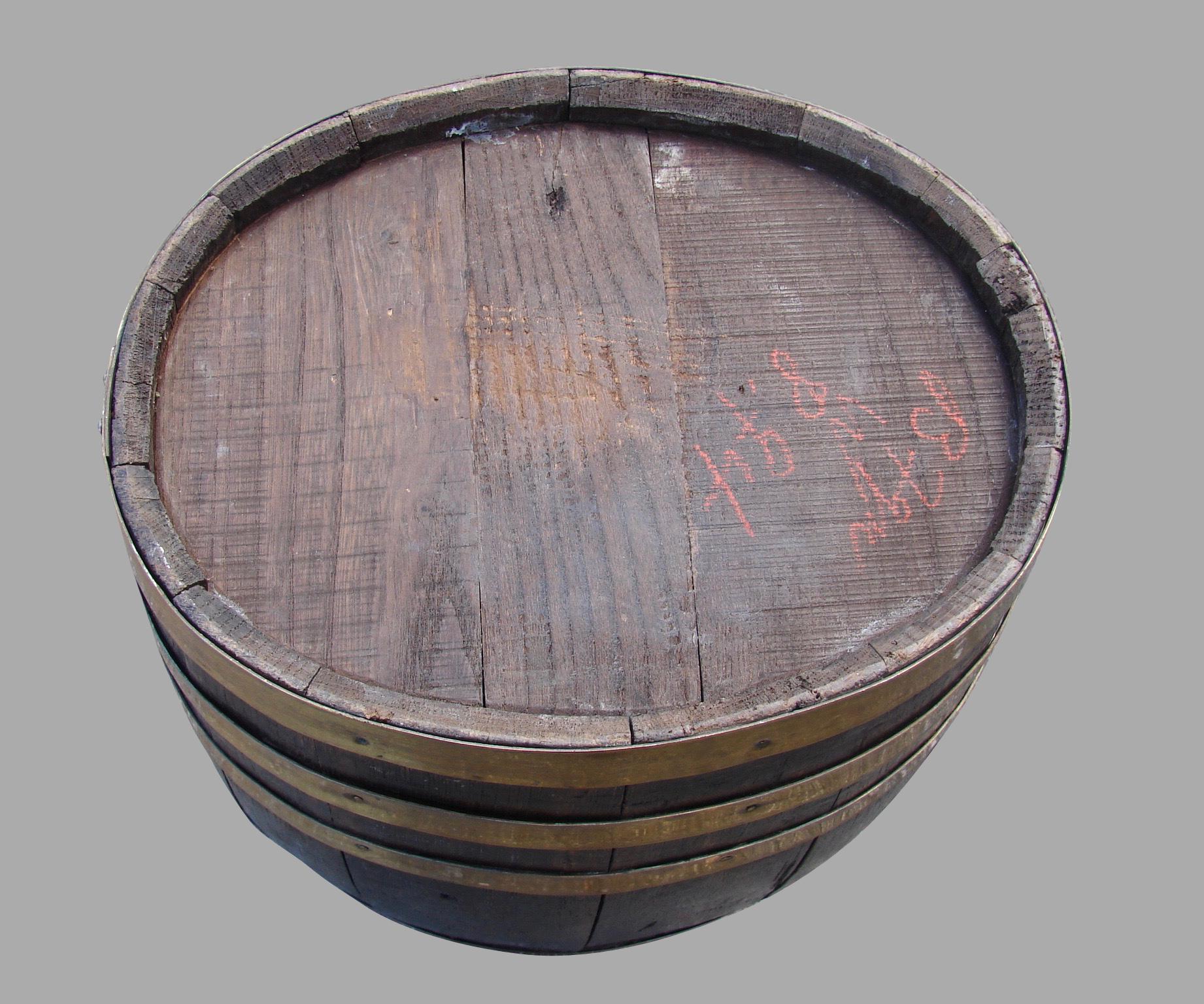 English Victorian Brass Bound Barrel Form Umbrella or Cane Receptacle 1