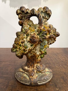 An English Victorian Cast Iron Painted Doorstops, 19th Century