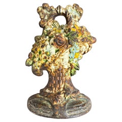 An English Victorian Cast Iron Painted Doorstops, 19th Century