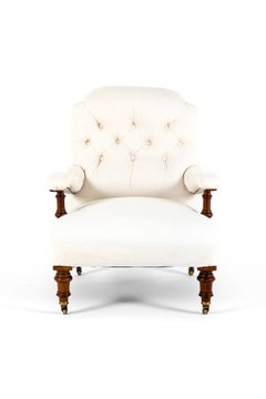 An English Victorian Open Armchair By Cornelius V Smith With Brass Castors