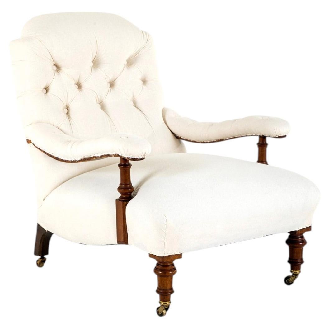 An English Victorian Open Armchair By Cornelius V Smith With Brass Castors