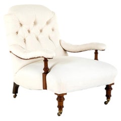 An English Victorian Open Armchair By Cornelius V Smith With Brass Castors
