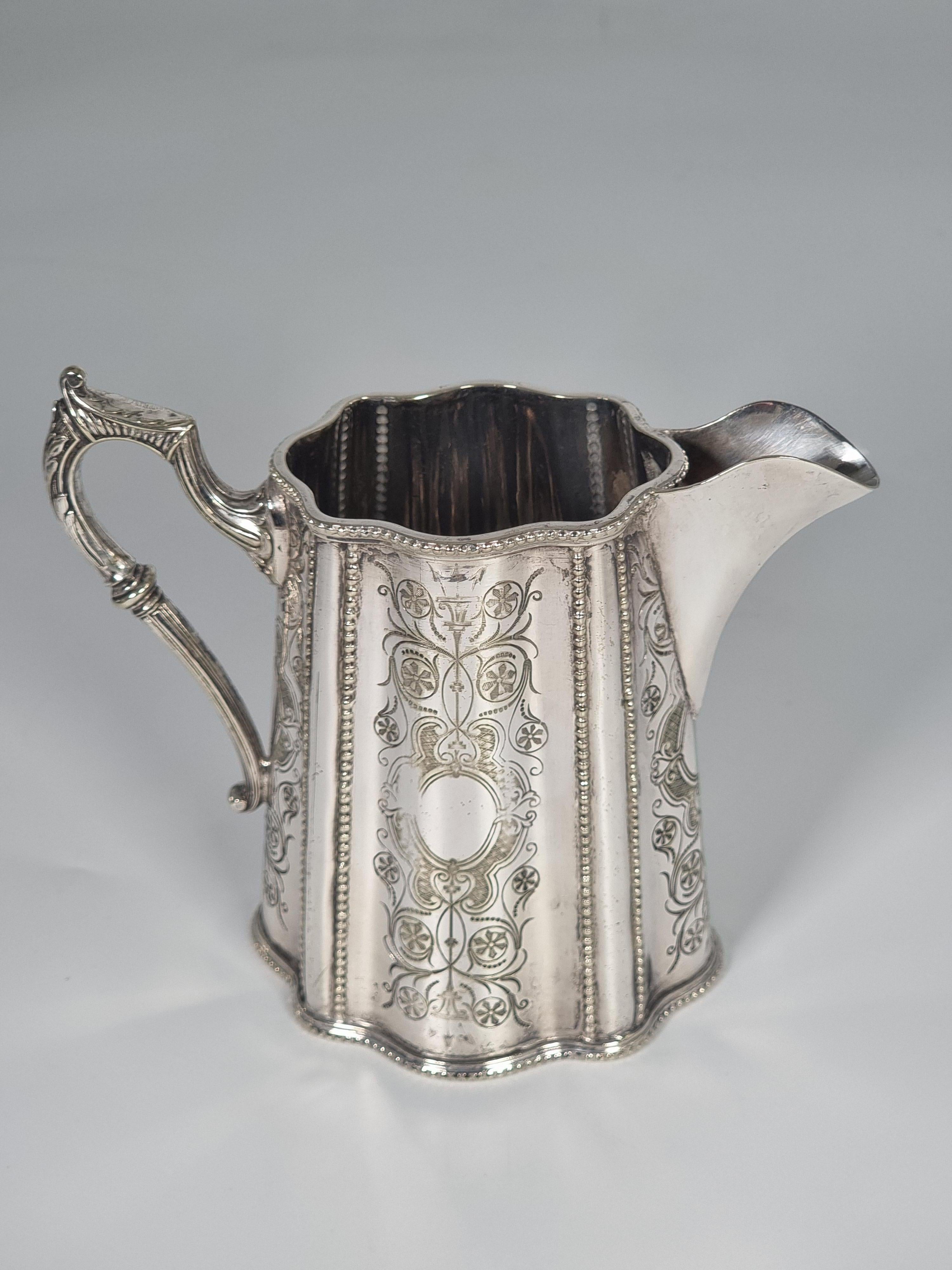 Juego de té/café victoriano inglés bañado en plata, hacia 1890 en venta 7