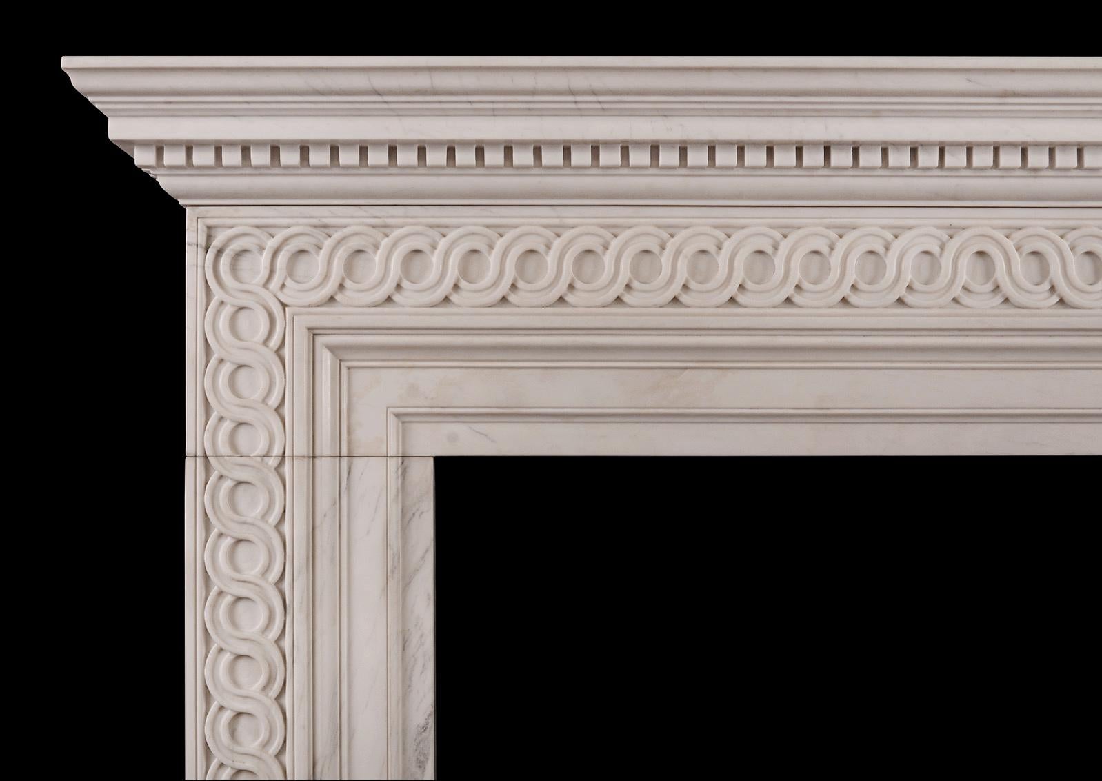 Georgian English White Marble Fireplace For Sale