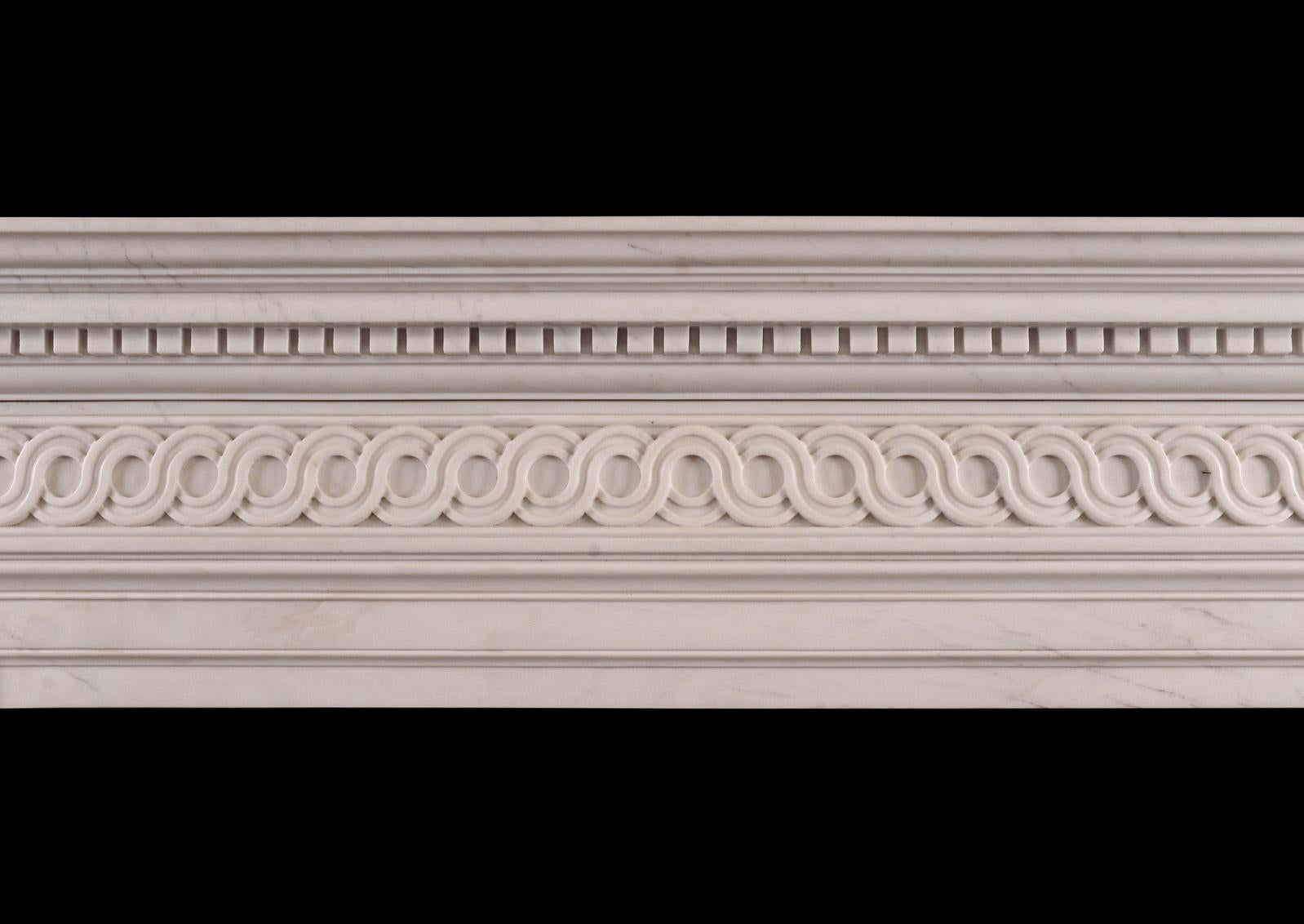 English White Marble Fireplace In Good Condition For Sale In London, GB