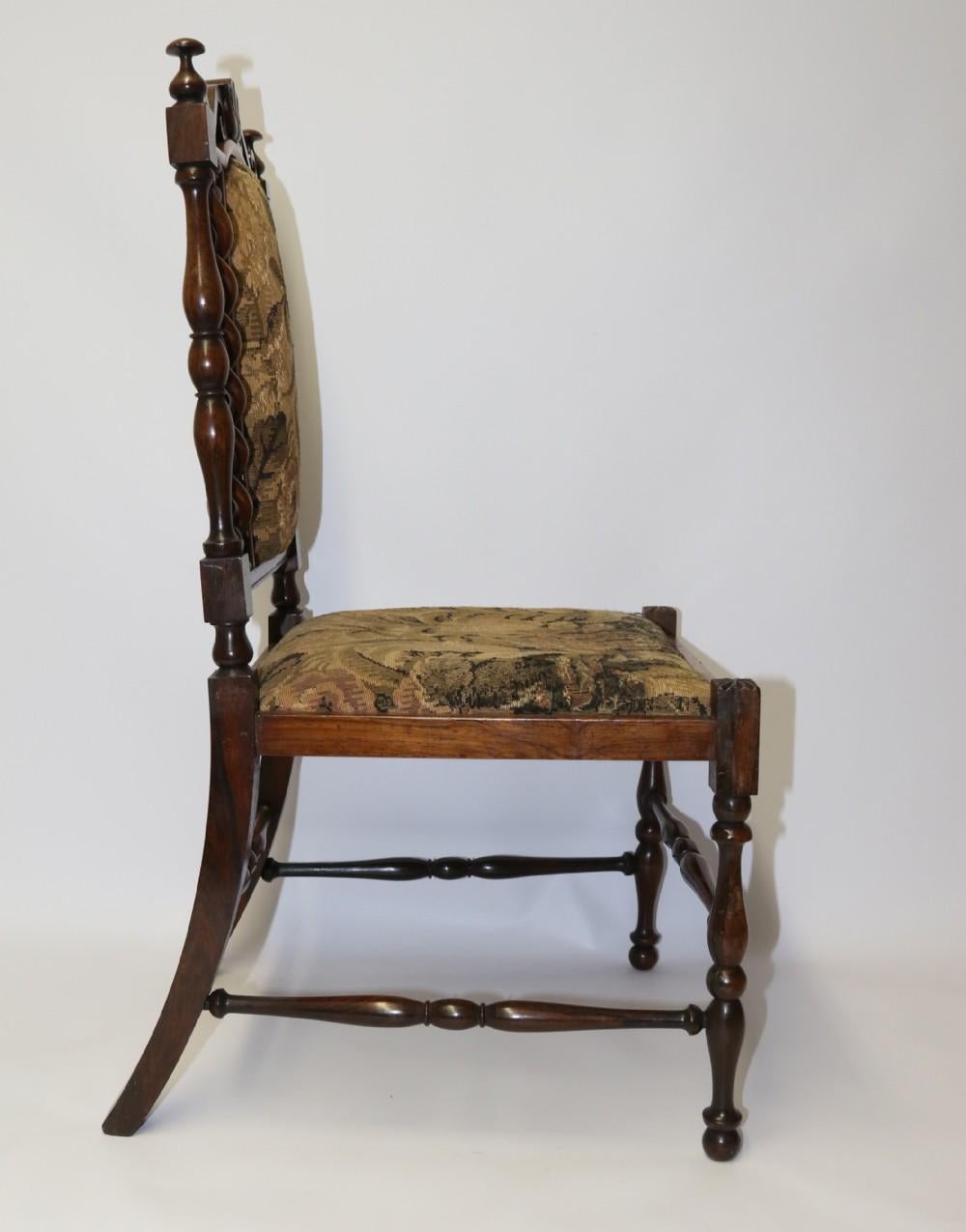 English William IV Carved Rosewood and Upholstered Child's Chair For Sale 1