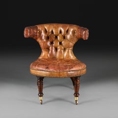 An English William IV Leather Reading Chair