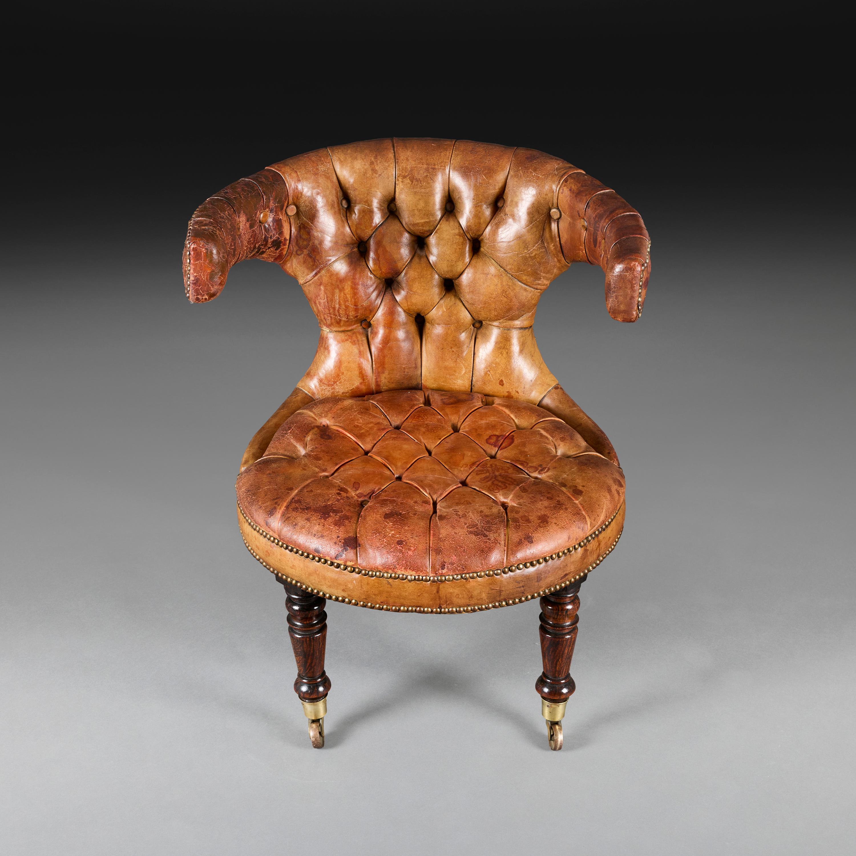 Guglielmo IV An English William IV Leather Reading Chair in vendita