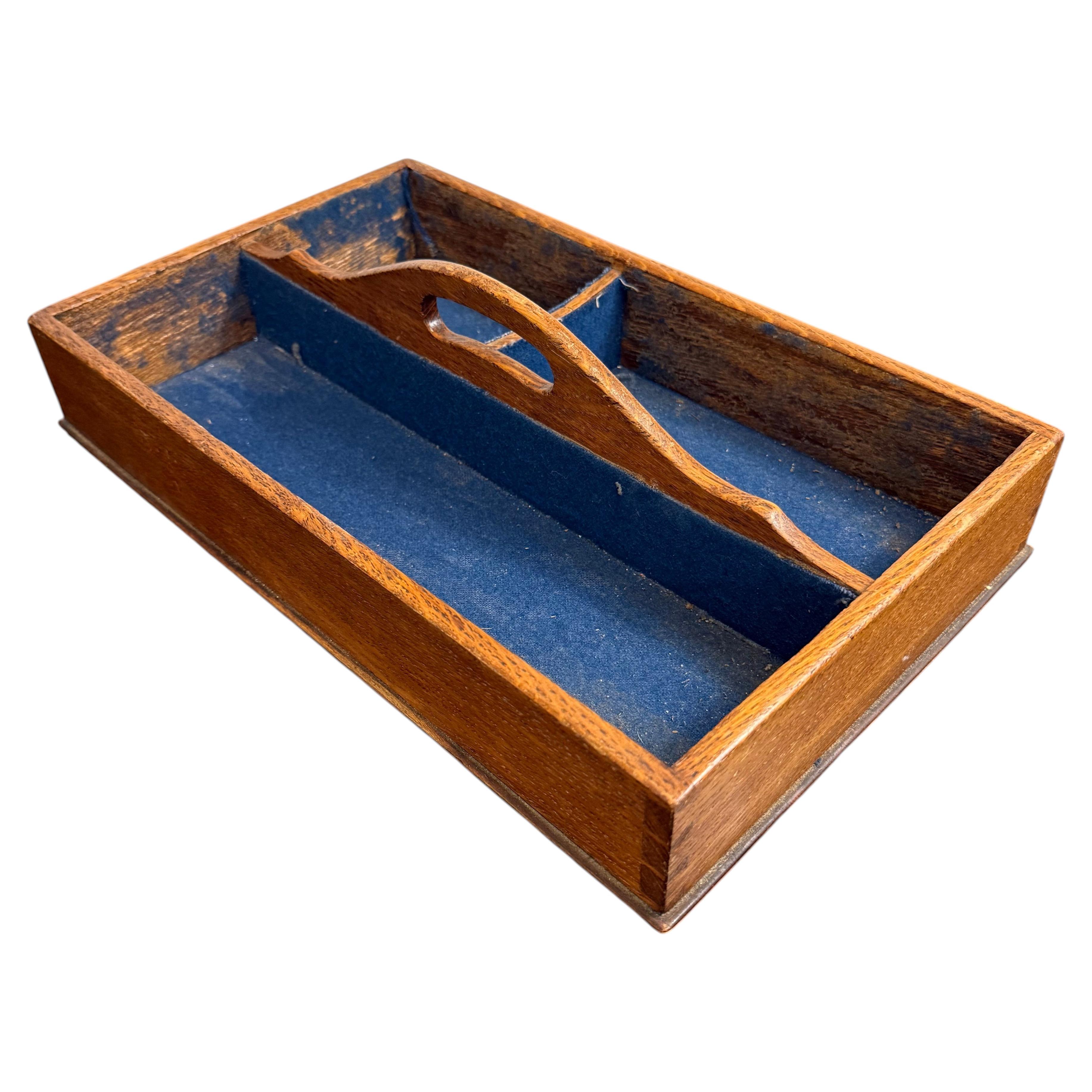 An English Wooden Cutlery Tray, Early 20th Century For Sale