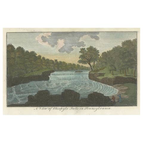 An Engraved and Hand-coloured View of Ohiopyle Falls in Pennsylvania, ca.1800