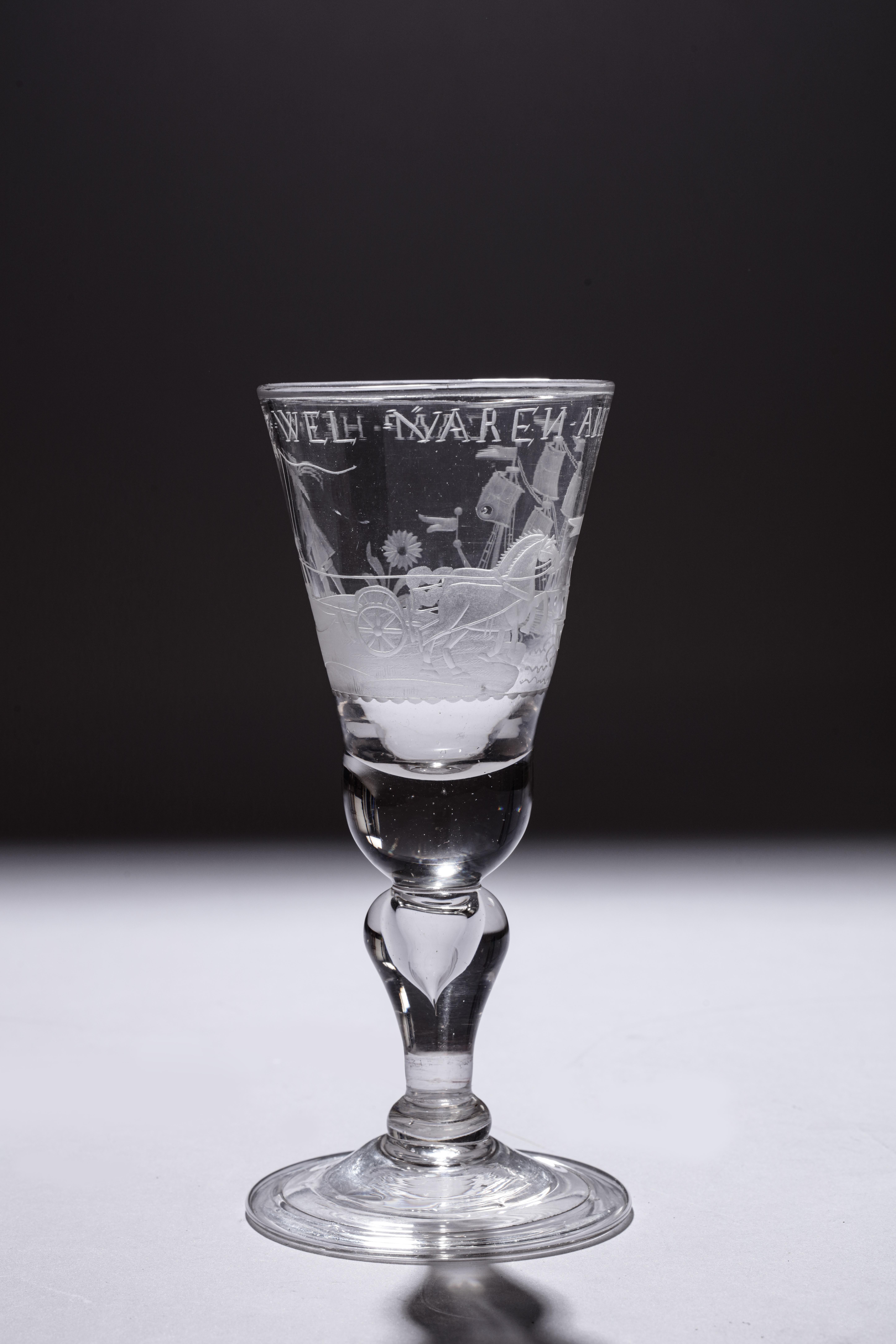 South African Engraved 'Cape of Good Hope' Colonial Commemorative Glass, 18th Century For Sale