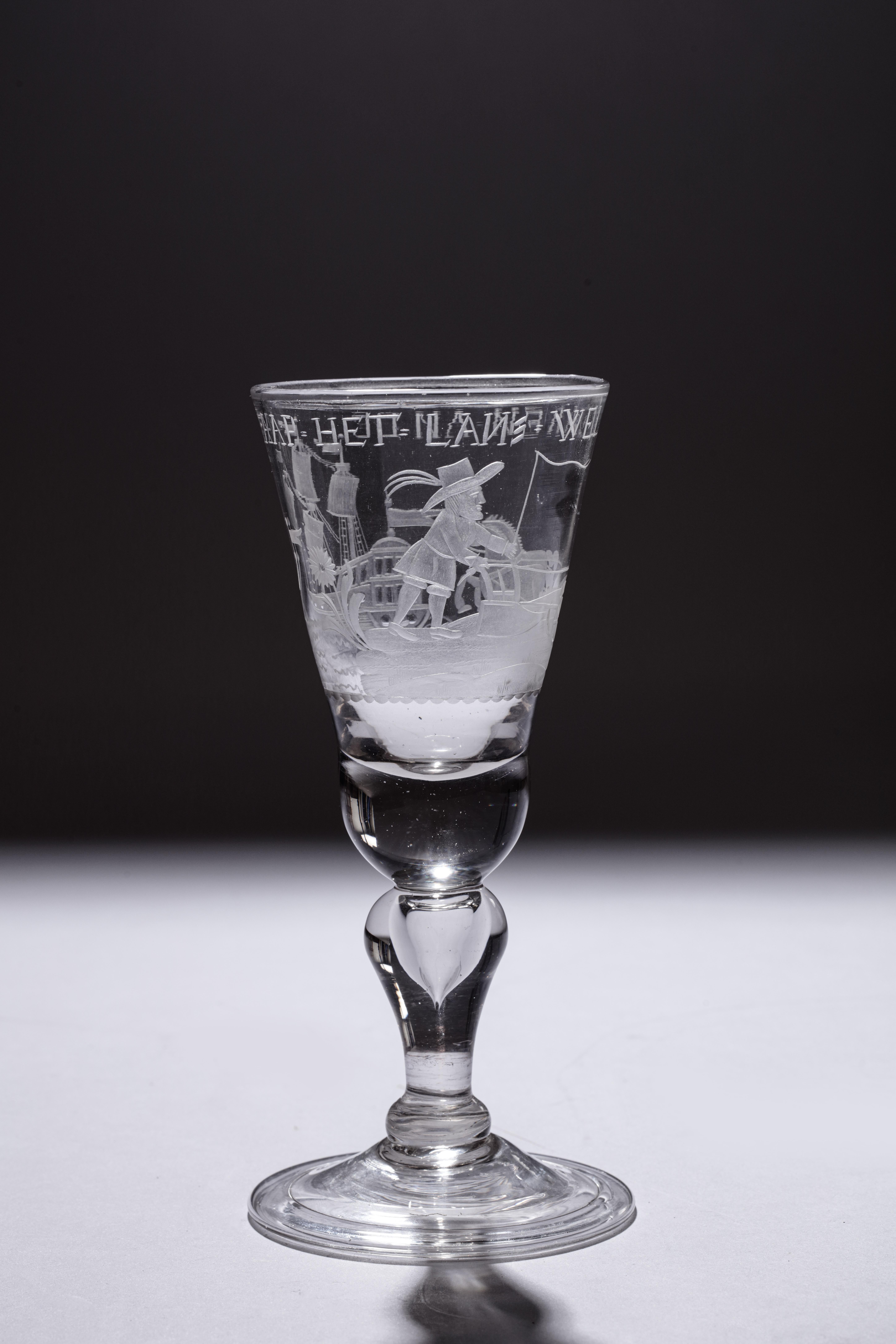 Engraved 'Cape of Good Hope' Colonial Commemorative Glass, 18th Century In Excellent Condition For Sale In Amsterdam, NL