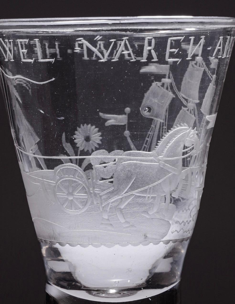 Engraved 'Cape of Good Hope' Colonial Commemorative Glass, 18th Century For Sale 2
