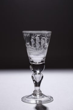 Engraved 'Cape of Good Hope' Colonial Commemorative Glass, 18th Century