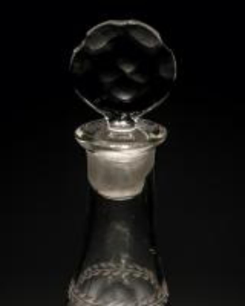 Late 18th Century Engraved Continental Magnum Tapered Decanter For Sale