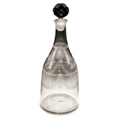 Antique Engraved Continental Magnum Tapered Decanter