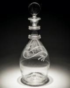 Engraved Irish Rum Decanter Attributed to Cork & Co