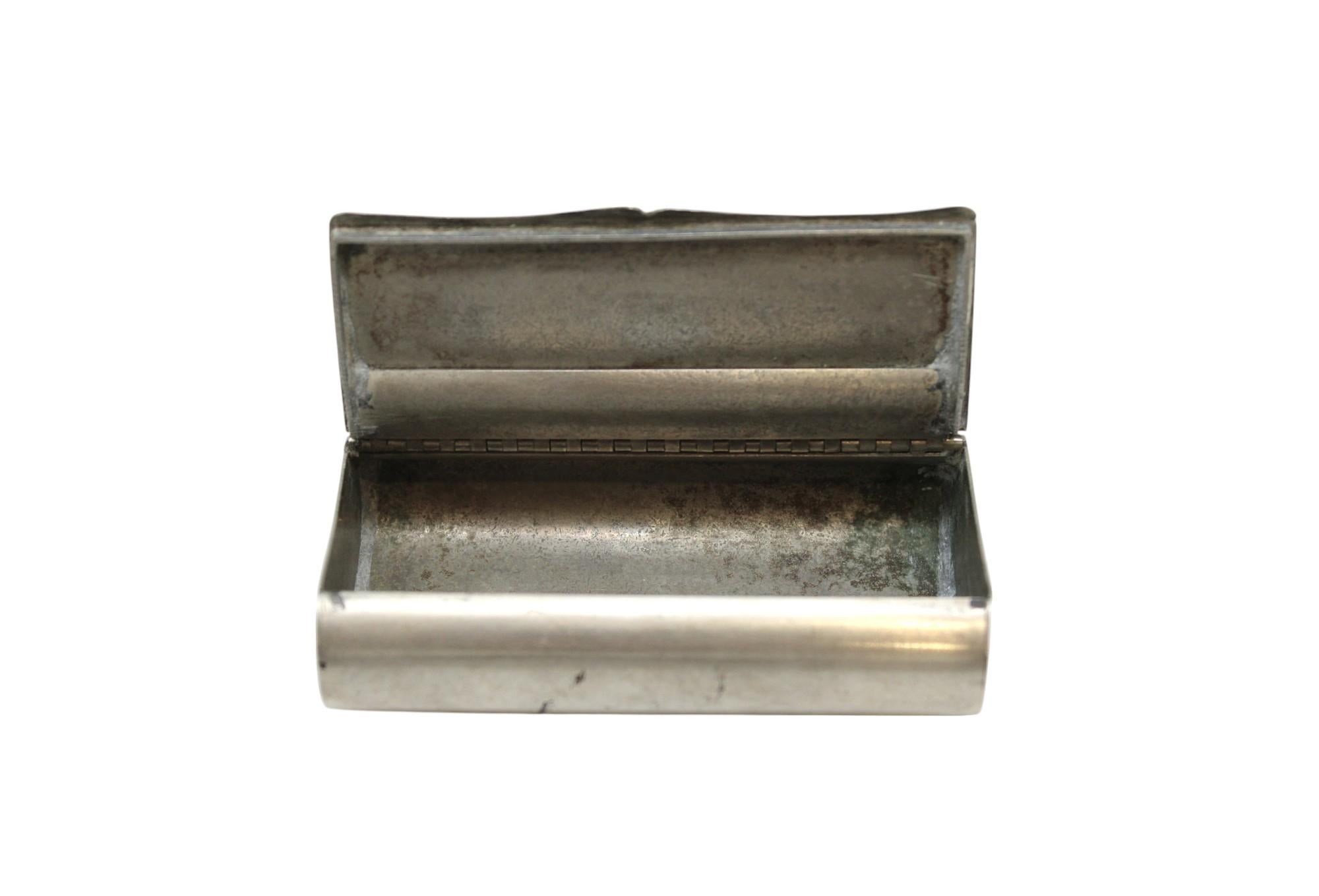 An Engraved Pewter Snuff Box, Circa 1900 Judaica For Sale 2