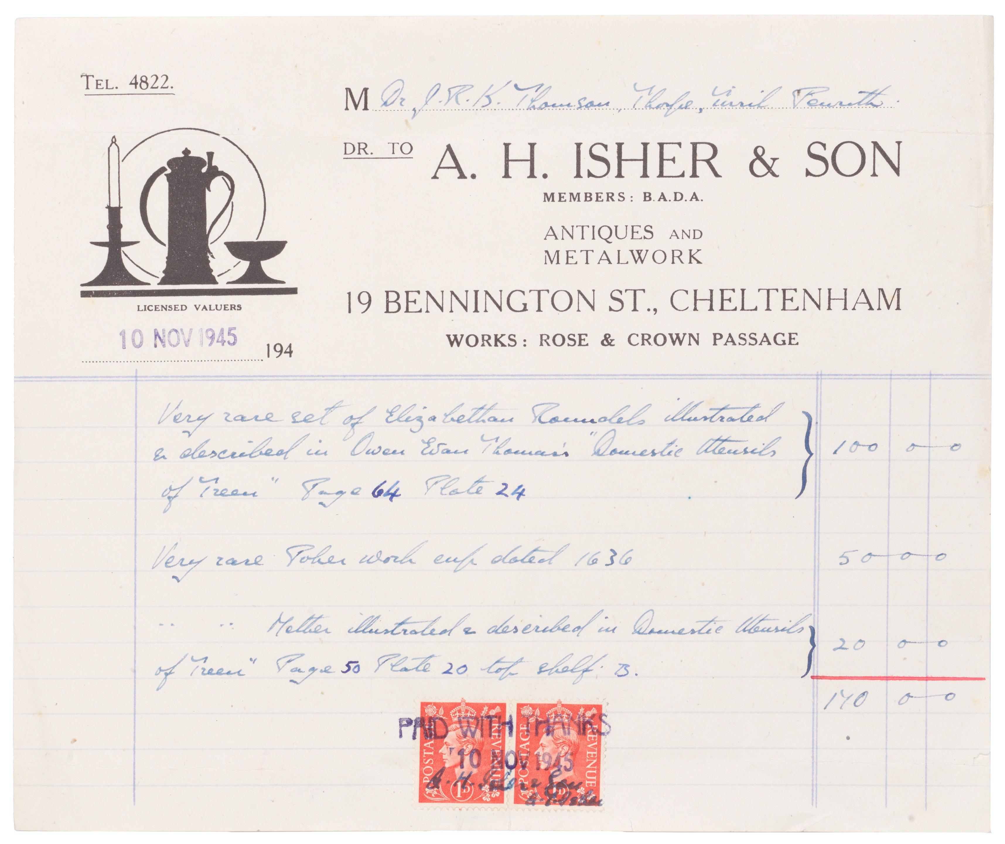 Taza de madera torneada grabada. Inglés, fechado en 1636. en venta 2