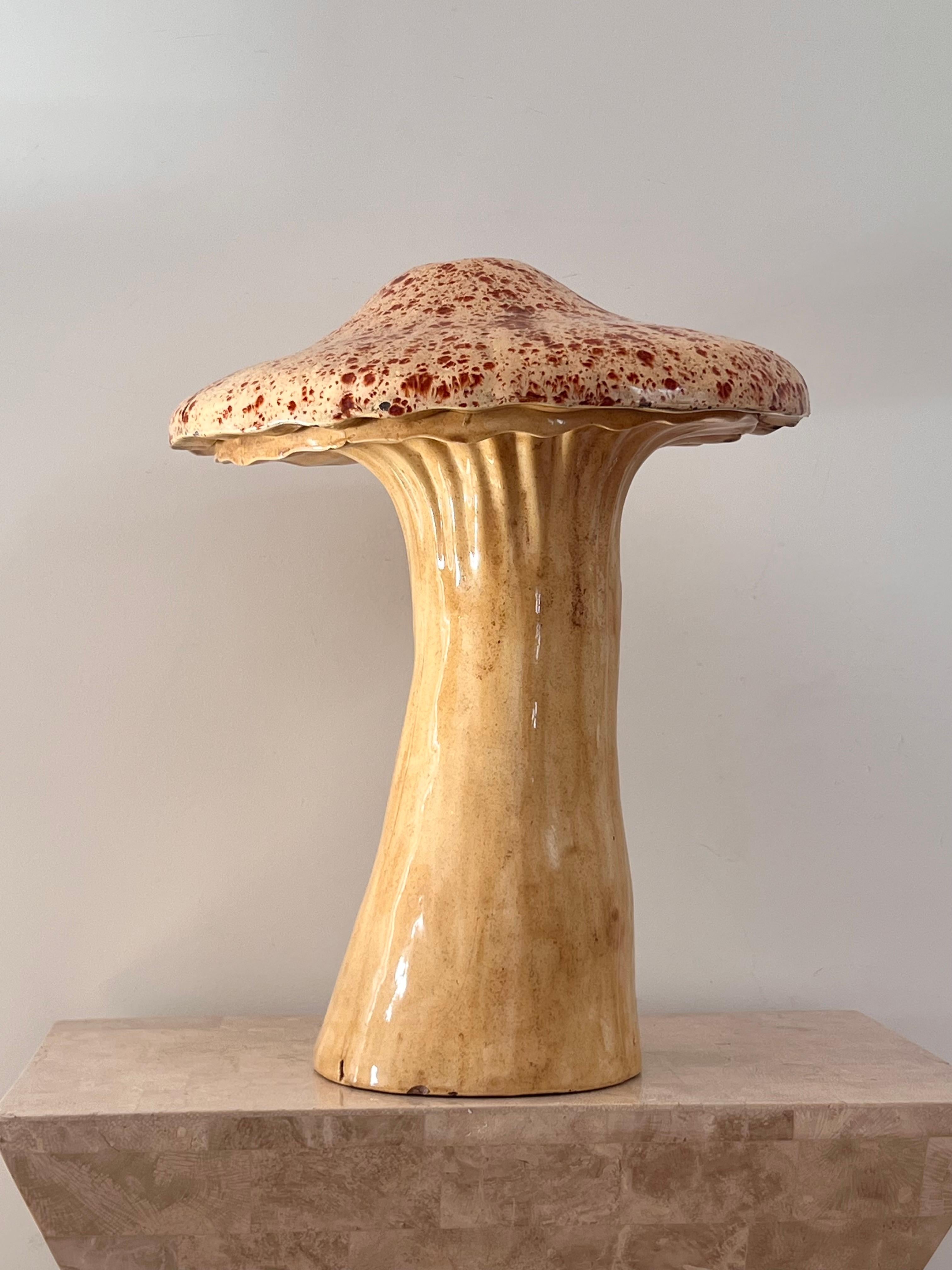Hand-Crafted An enormous MCM ceramic mushroom sculpture by Arnels, 1960s