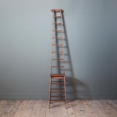An Enormous Scale Nineteenth Century Oak Transforming Library Ladder