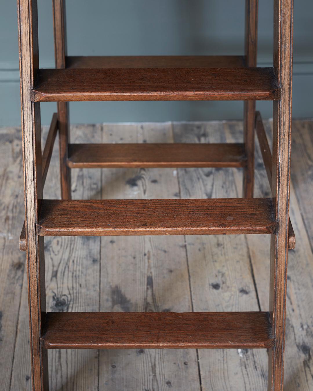 English An Enormous Scale Nineteenth Century Oak Transforming Library Ladder