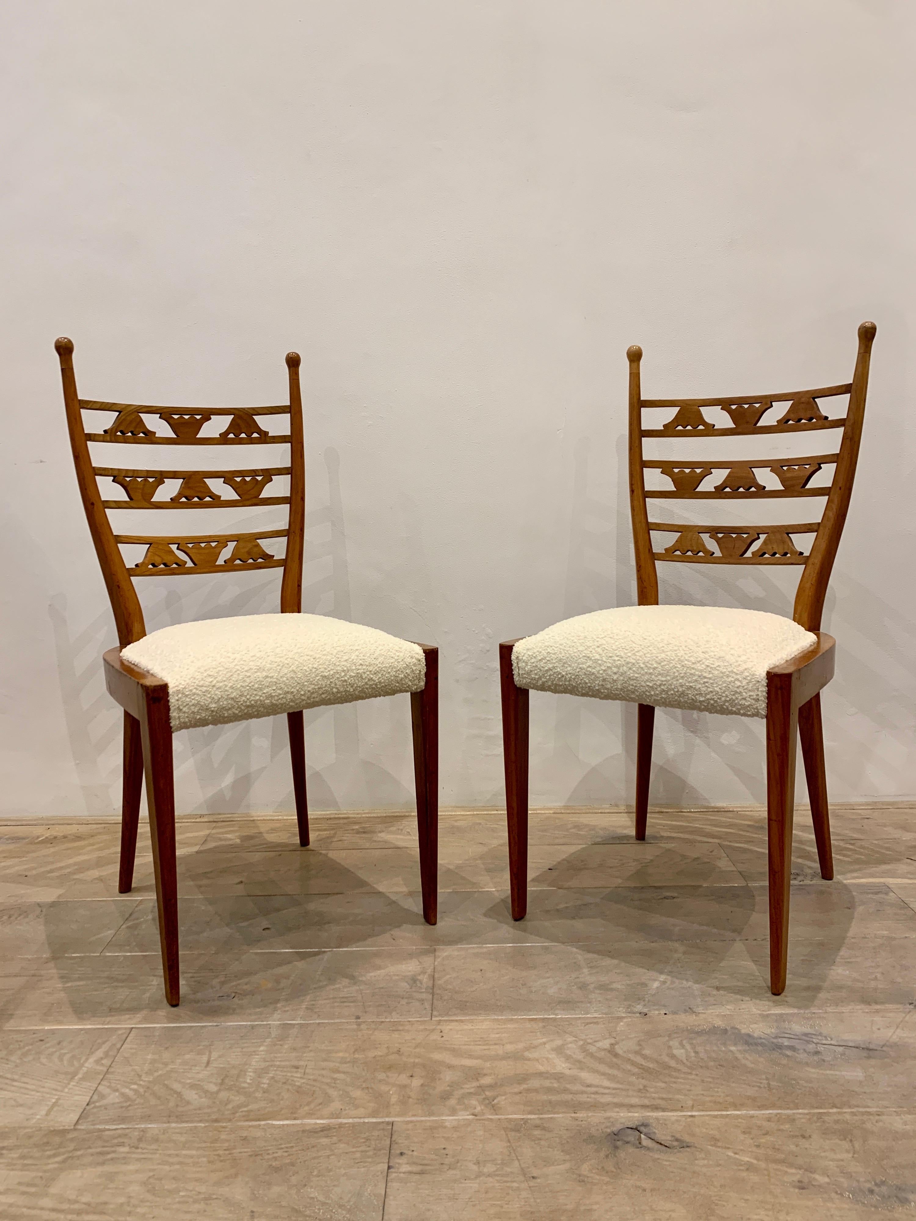 Ensemble of Six Decorative Italian Chairs, 1940s In Good Condition In Brussels, BE