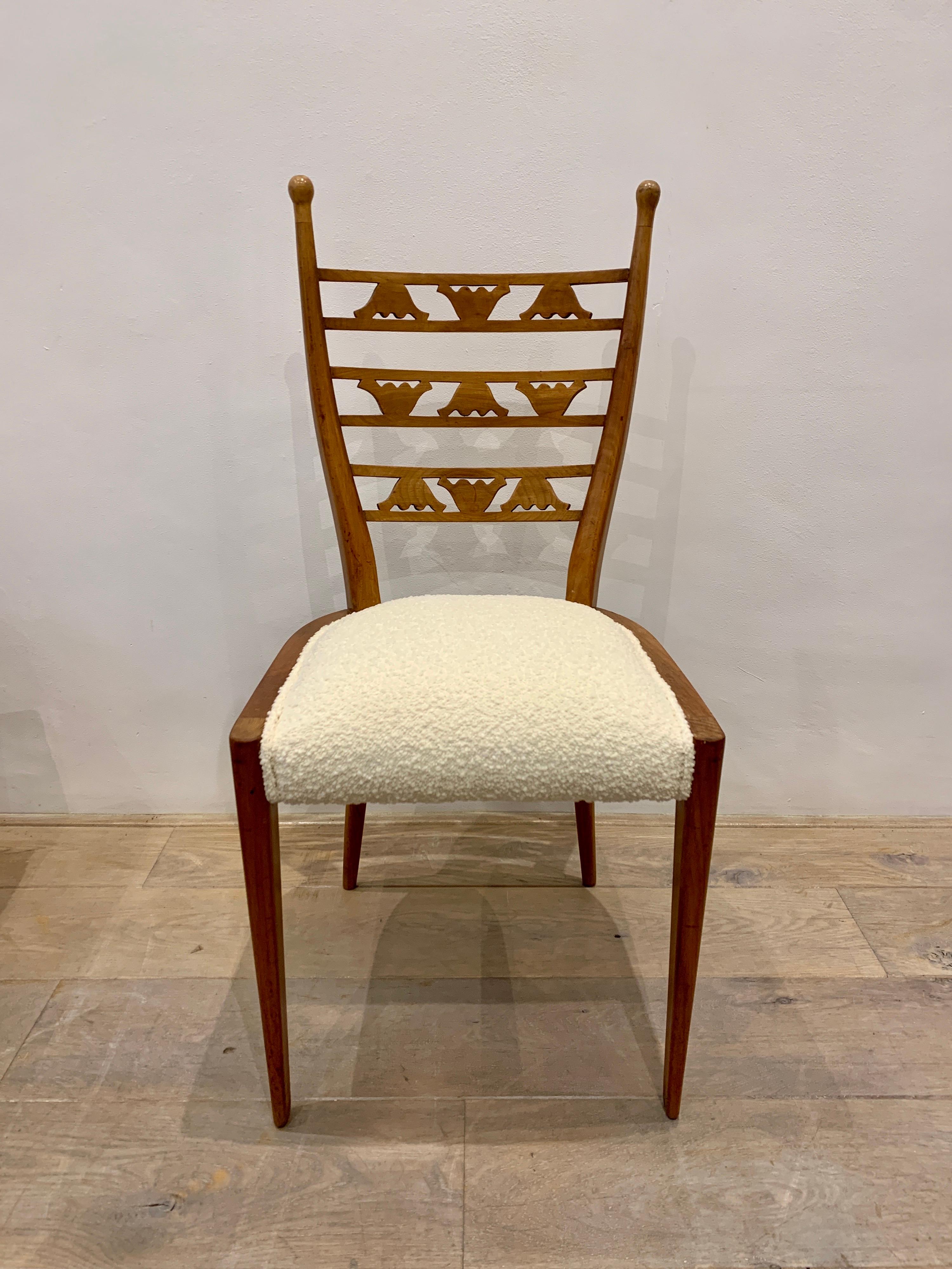 Mid-20th Century Ensemble of Six Decorative Italian Chairs, 1940s