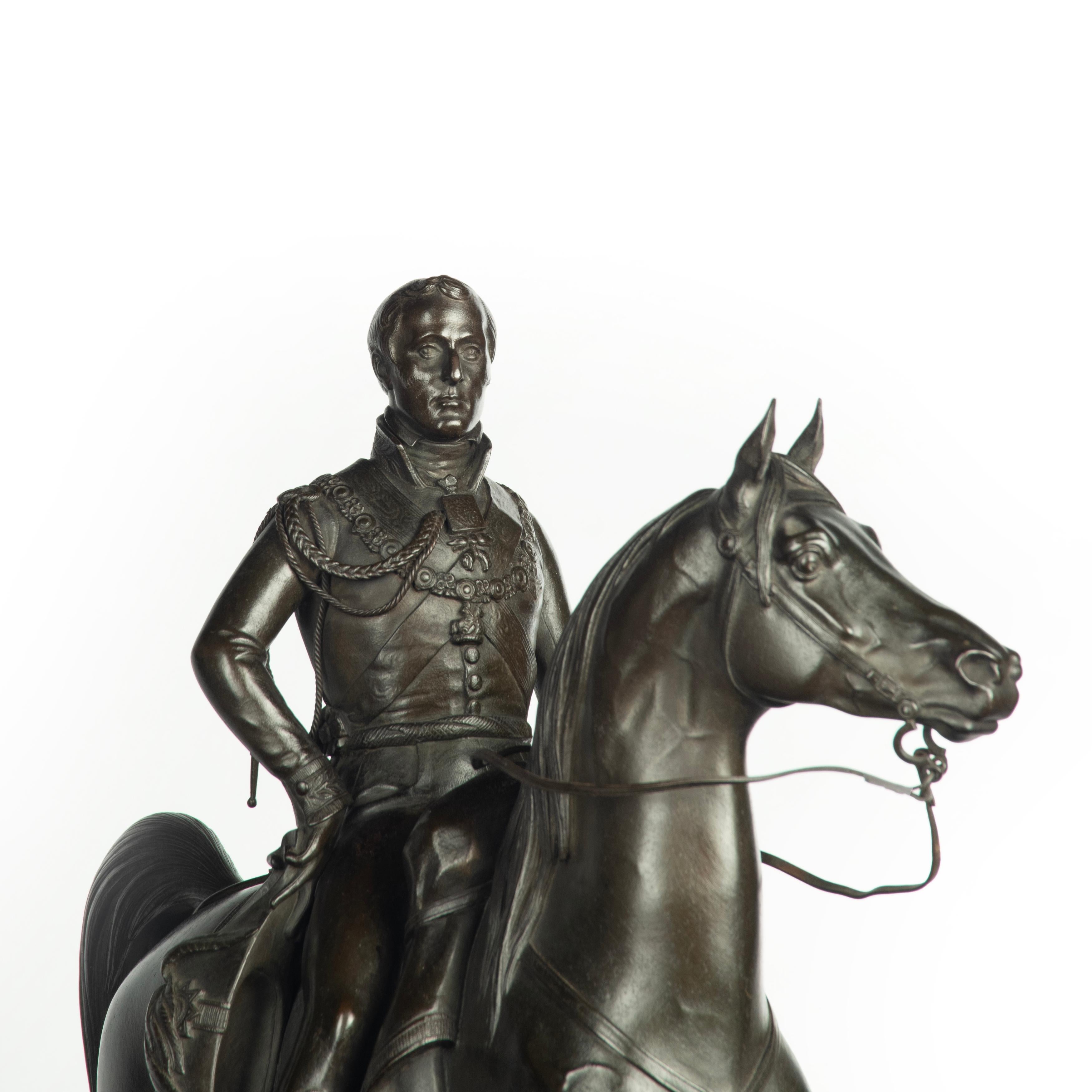 An equestrian statuette of the Duke of Wellington by Morel after Marochetti 4