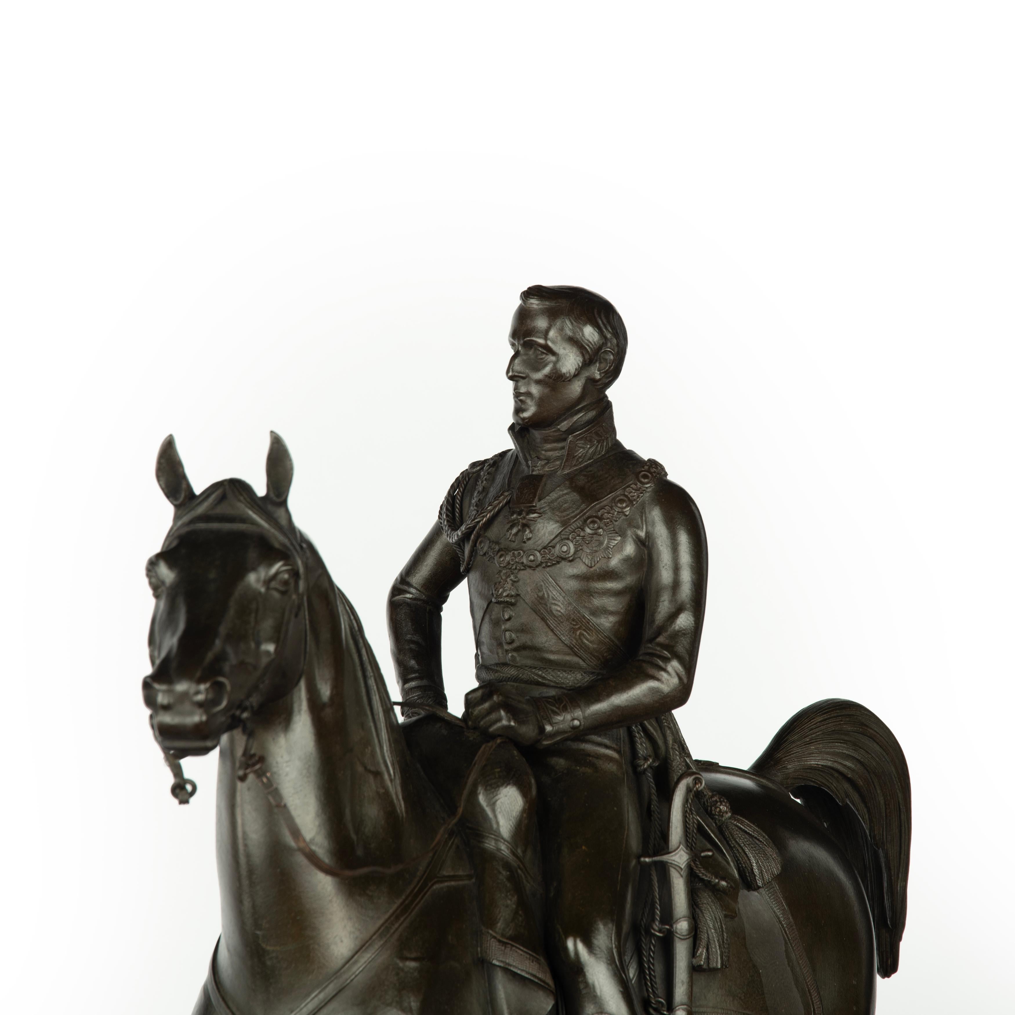 English An equestrian statuette of the Duke of Wellington by Morel after Marochetti