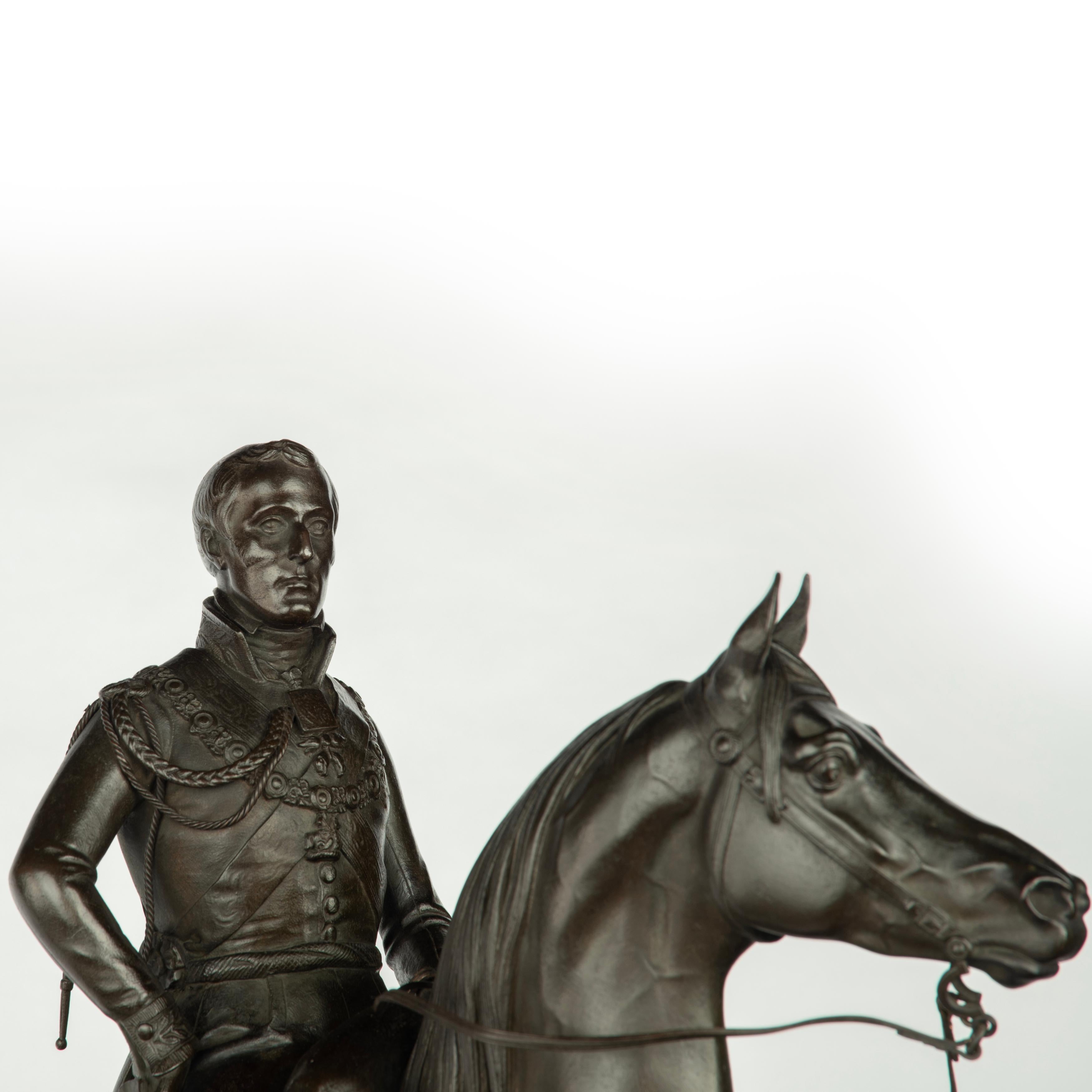 An equestrian statuette of the Duke of Wellington by Morel after Marochetti 1