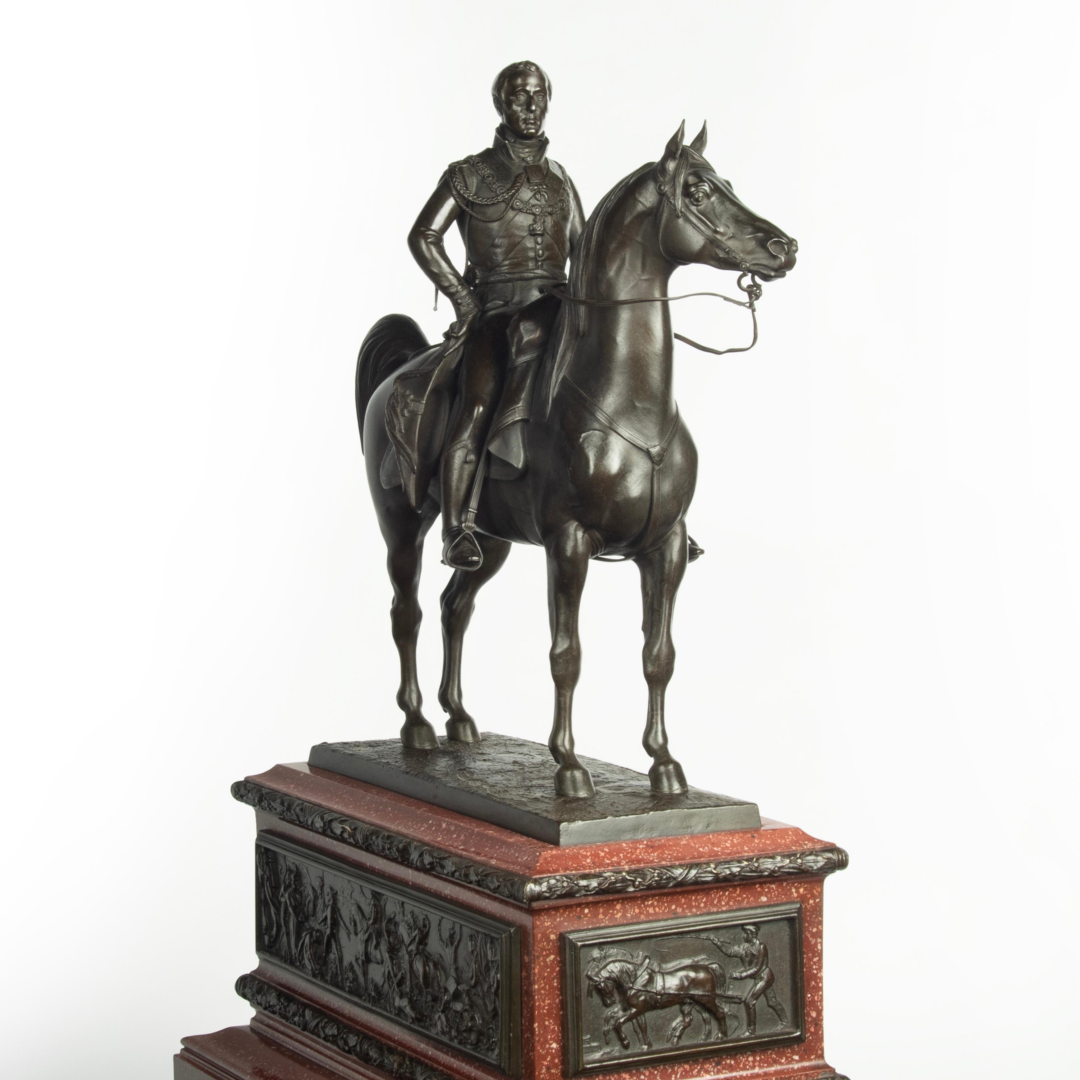 An equestrian statuette of the Duke of Wellington by Morel after Marochetti 3
