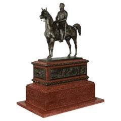 An equestrian statuette of the Duke of Wellington by Morel after Marochetti