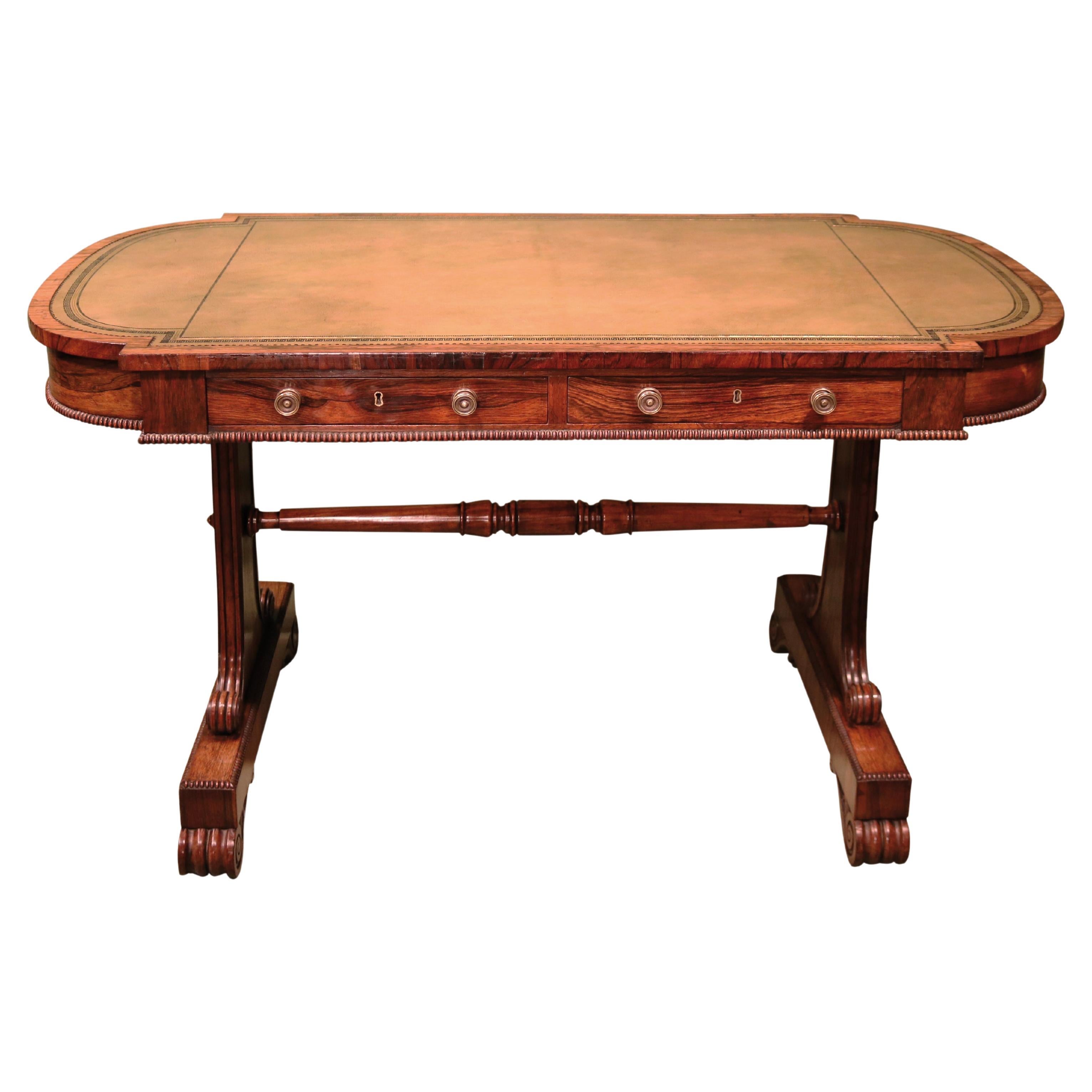 Early 19th Century Regency Period Rosewood Writing Table For Sale