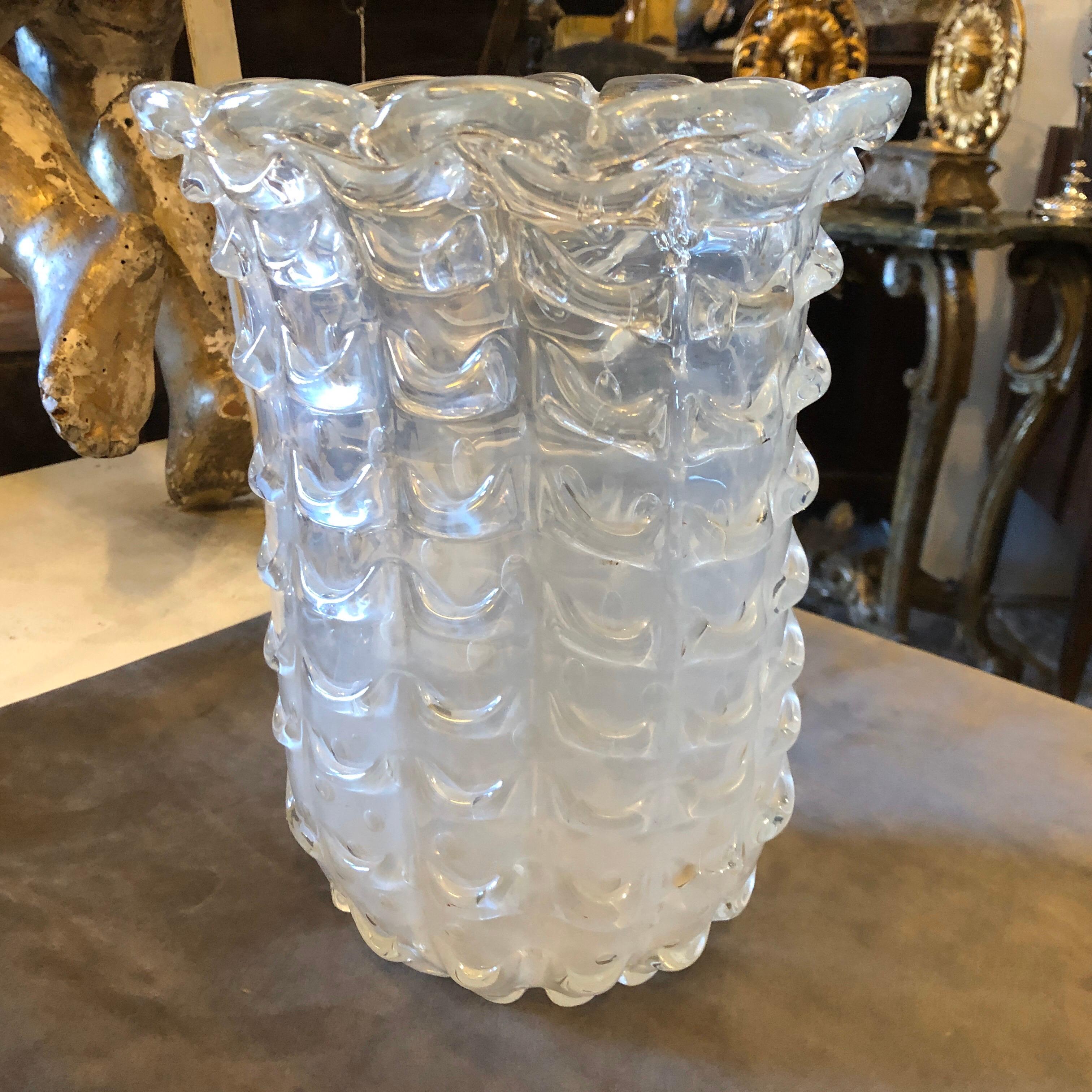 Ercole Barovier Iridescent Murano Glass Vase Made in Italy in the Thirties 1