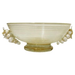 Ercole Barovier & Toso, Murano Glass Bowl with Bunches of Grapes, Italy