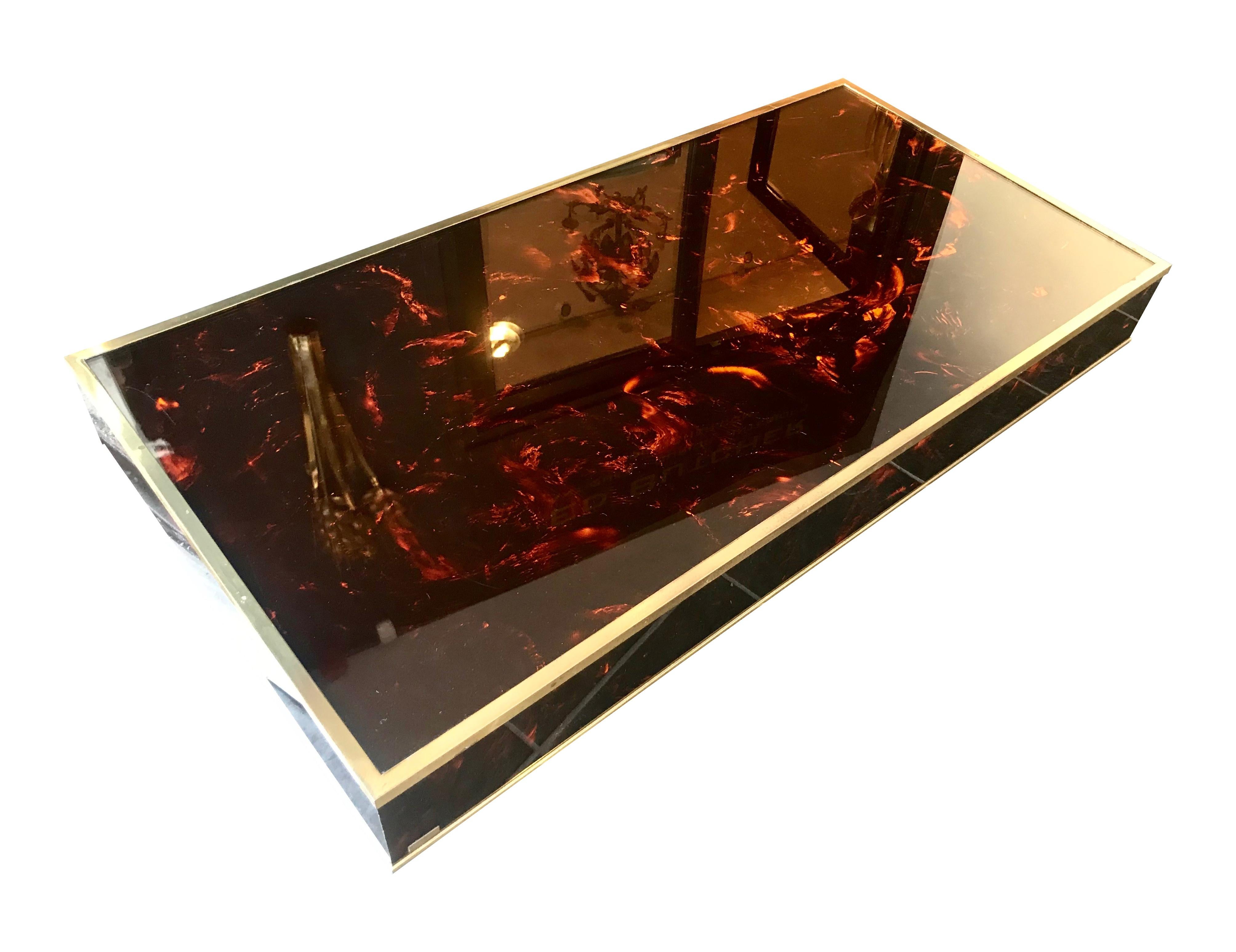 Late 20th Century Eric Maville Faux Tortoiseshell Coffee Table