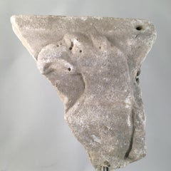Etruscan 'Italian' Fragment in White Marble, with the Image of a Griffin
