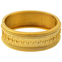 An Etruscan Revival Yellow Gold Bangle