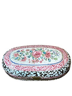 European Chinese Export "Canton enamel" Oval Box, 18th Century