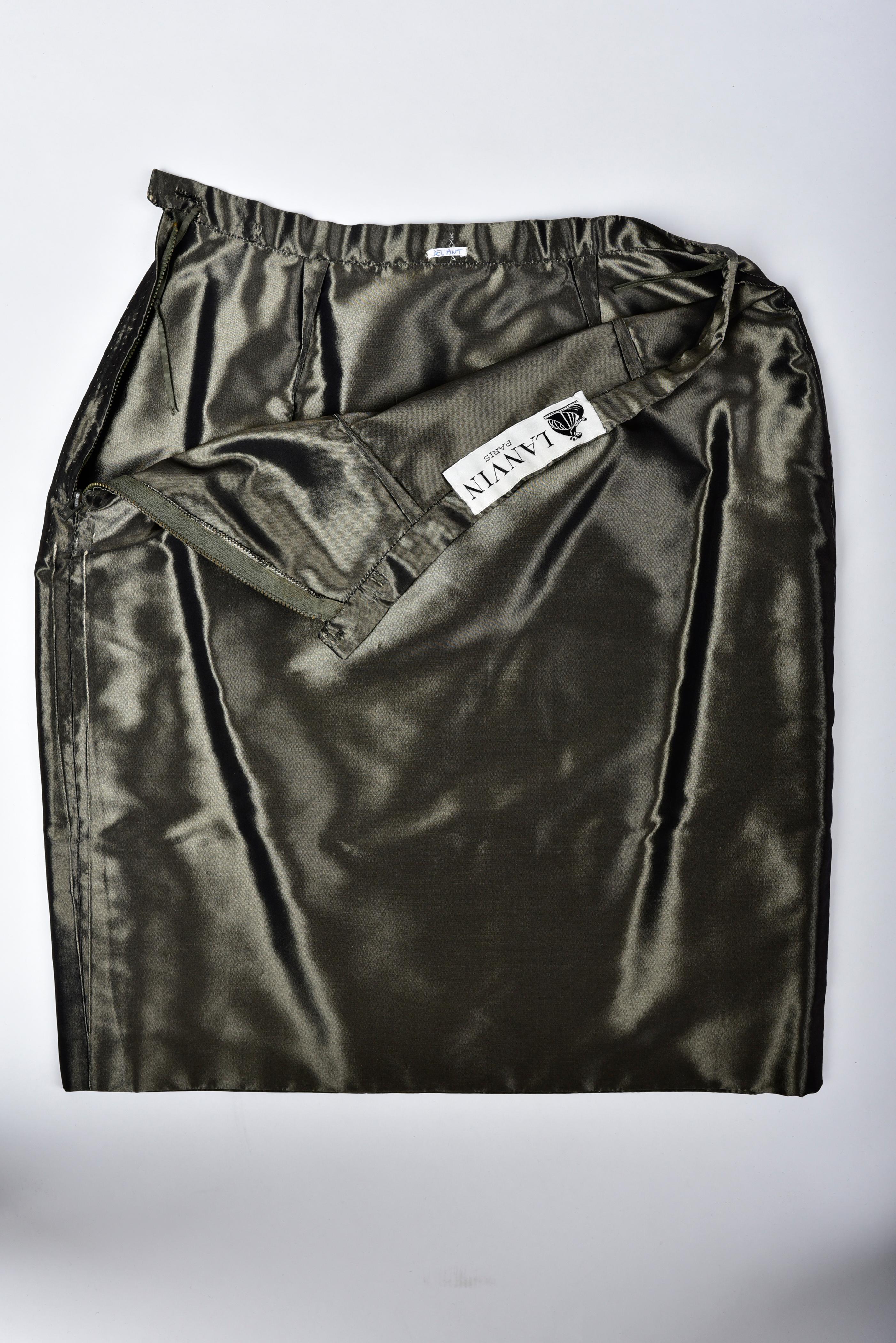 Una noche Lanvin Couture Top y falda de terciopelo bordado Circa 1985 en Bueno estado para la venta en Toulon, FR