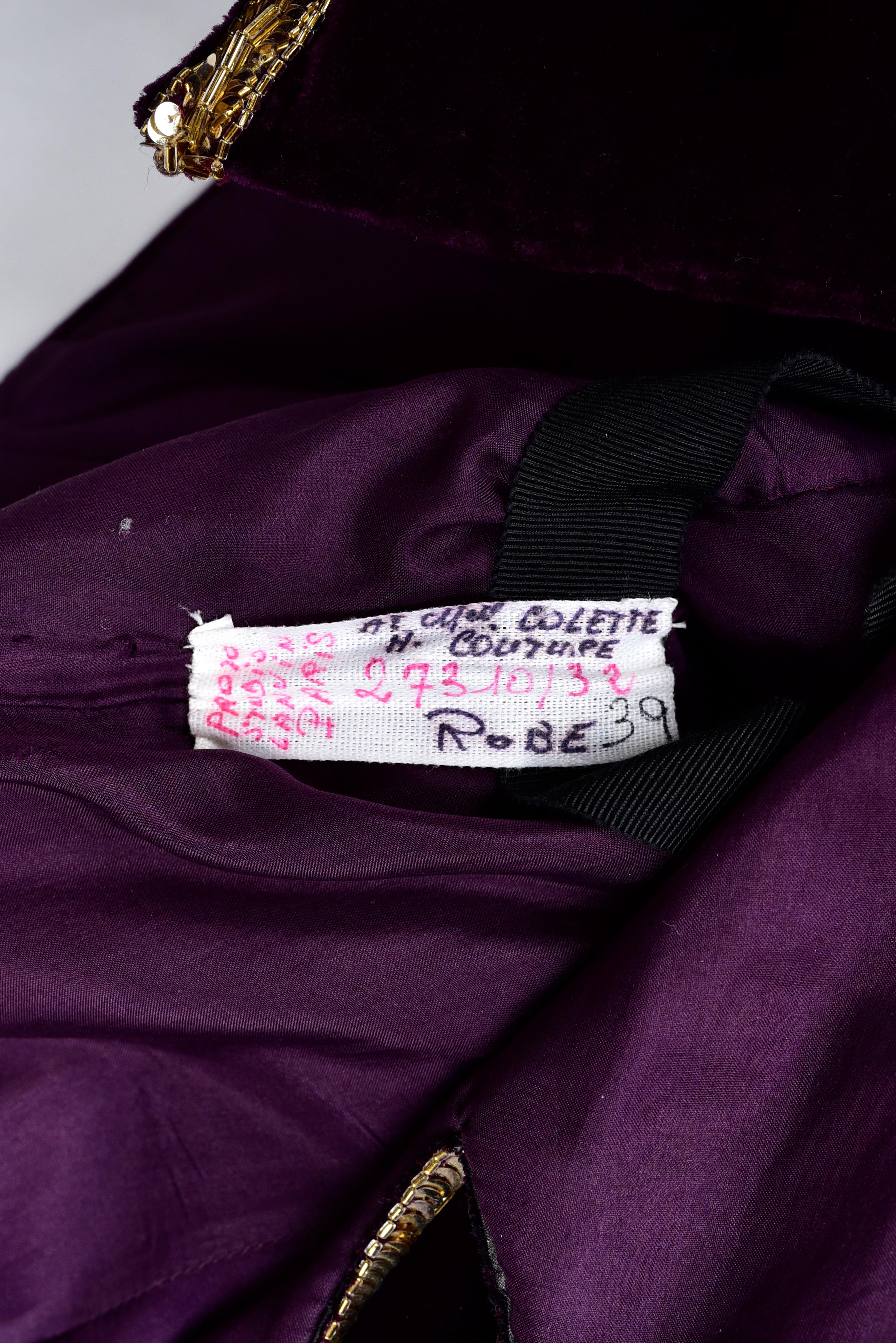Una noche Lanvin Couture Top y falda de terciopelo bordado Circa 1985 en venta 4